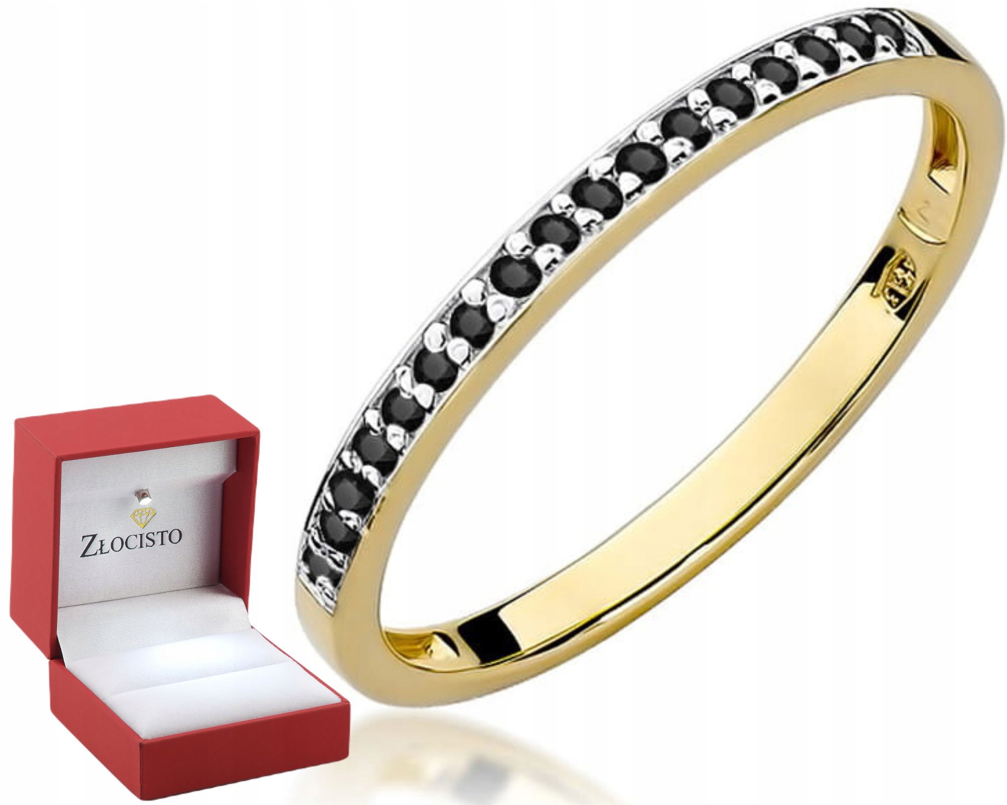 Zlatý Prstýnek Zlatý Prsten 585 Černé Brilianty Ryzost 14K Dárek