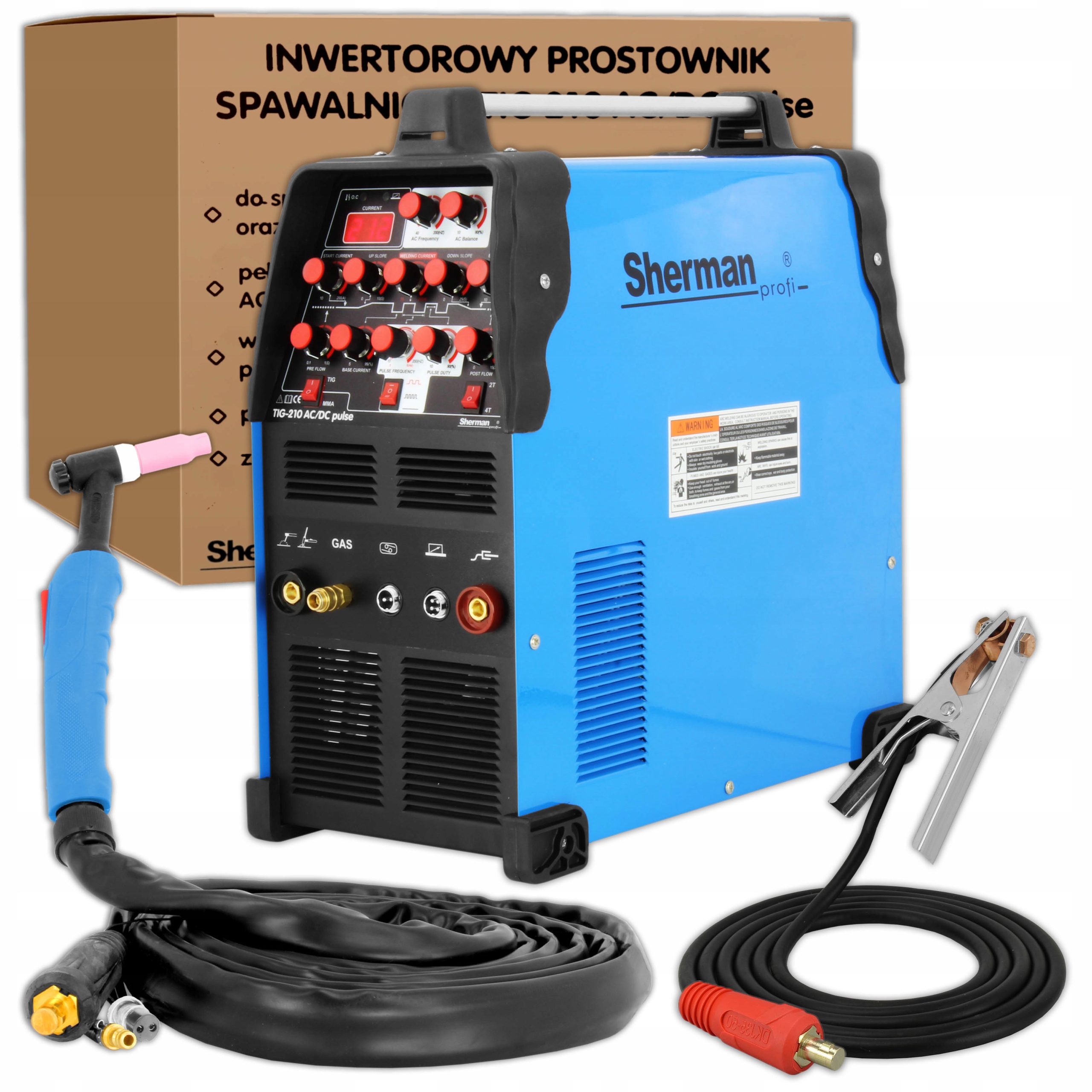 Sherman Tig Ac/dc 210 Spawarka inwertorowa z pulsem 200A
