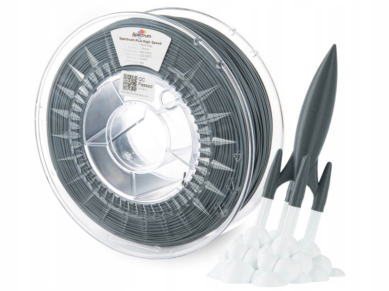 Filament Spectrum Pla High Speed Dark Grey Tmavě šedá 1,75 mm 1 kg