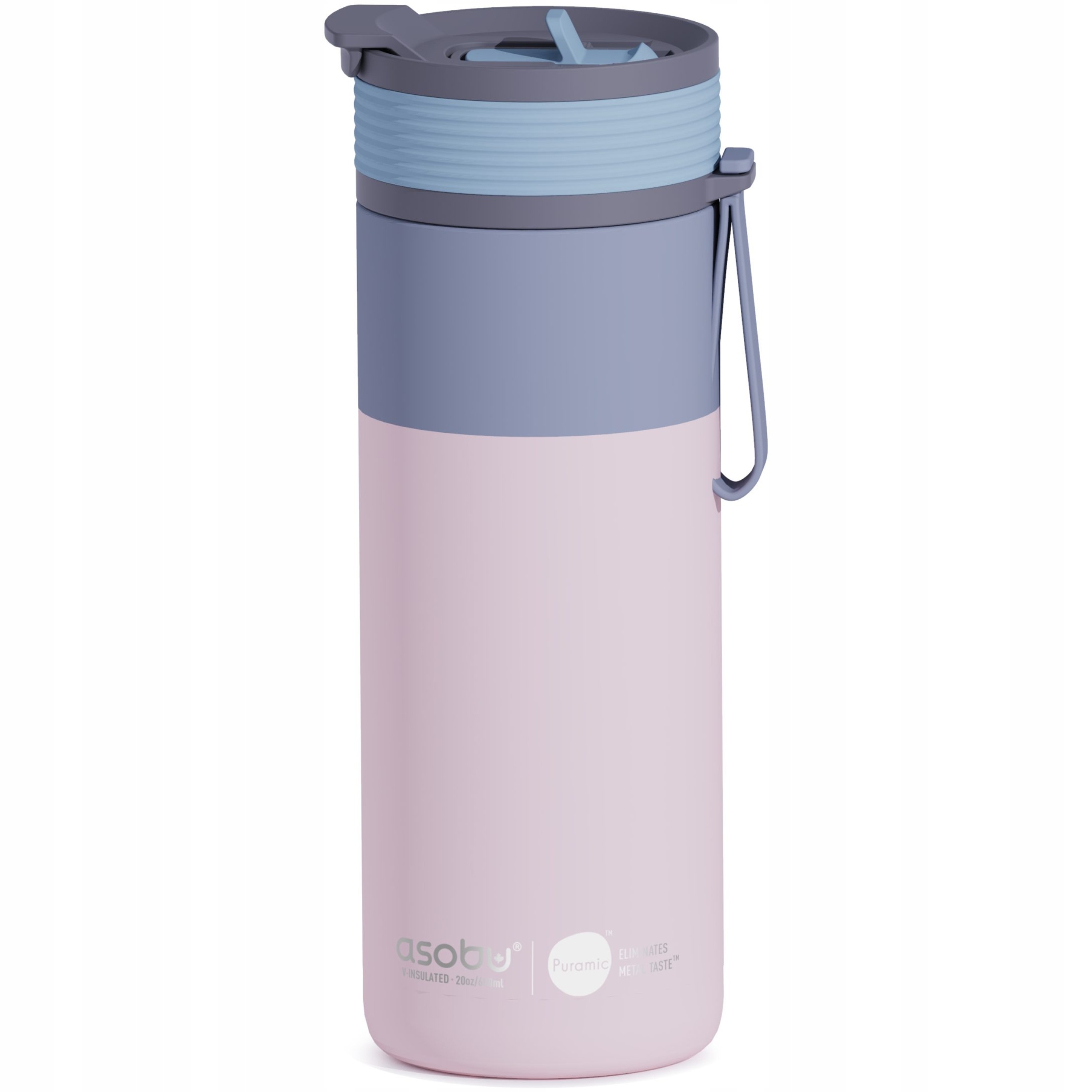 Termohrnek Termos Asobu 600 ml Láhev na kávu a čaj Lahev Na Pití Růžová