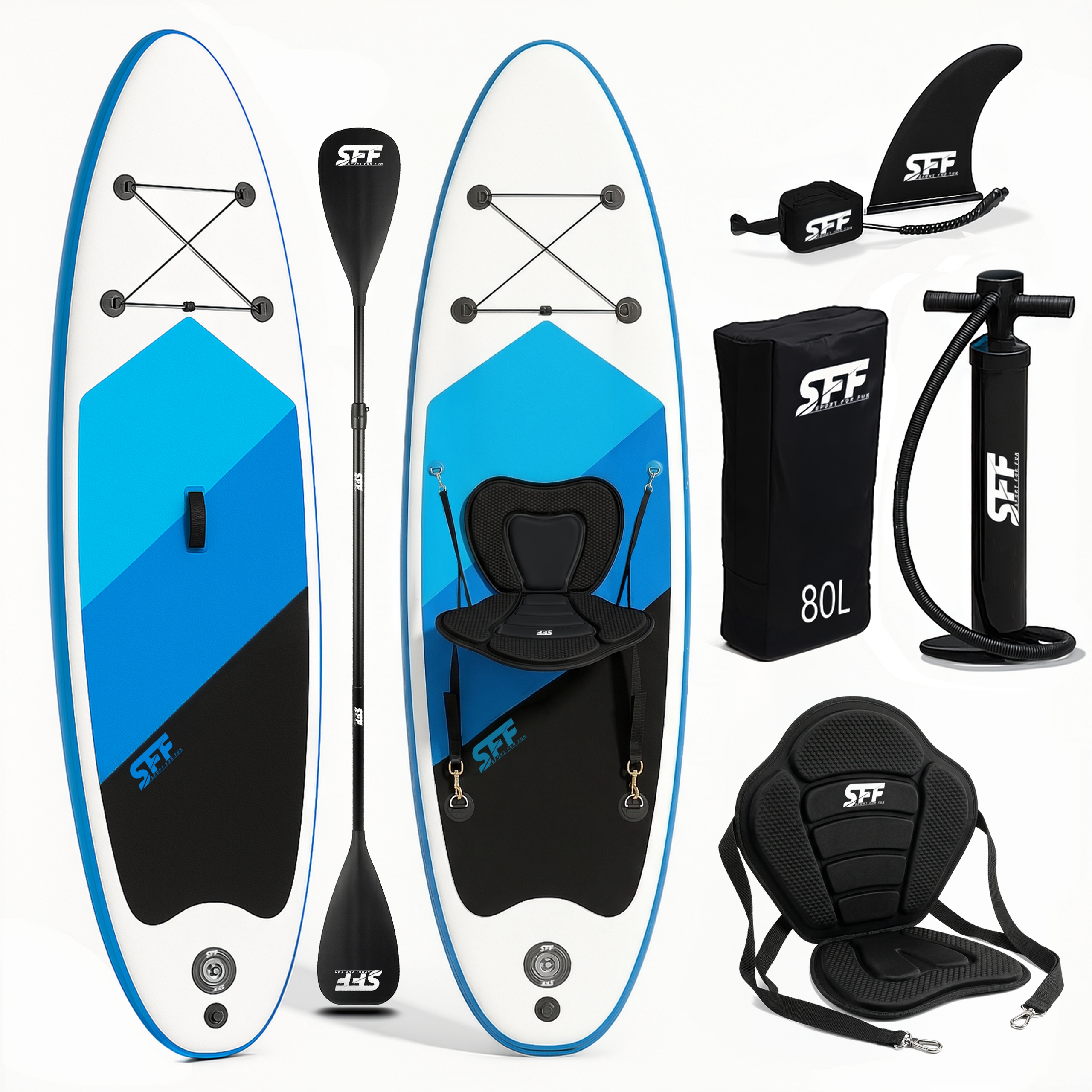 Sup Paddle Board 320cm Pompowana deska do pływania z wiosłem i siedziskiem