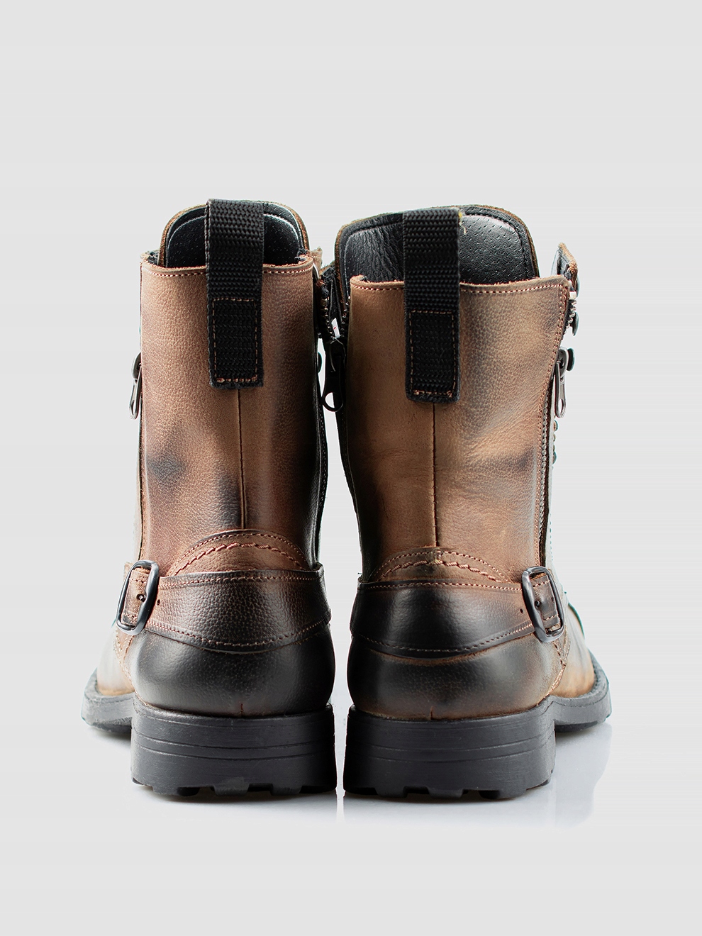 1A BRĄZOWE militarne sztyblety POLSKIE skóra 46 Model Alex