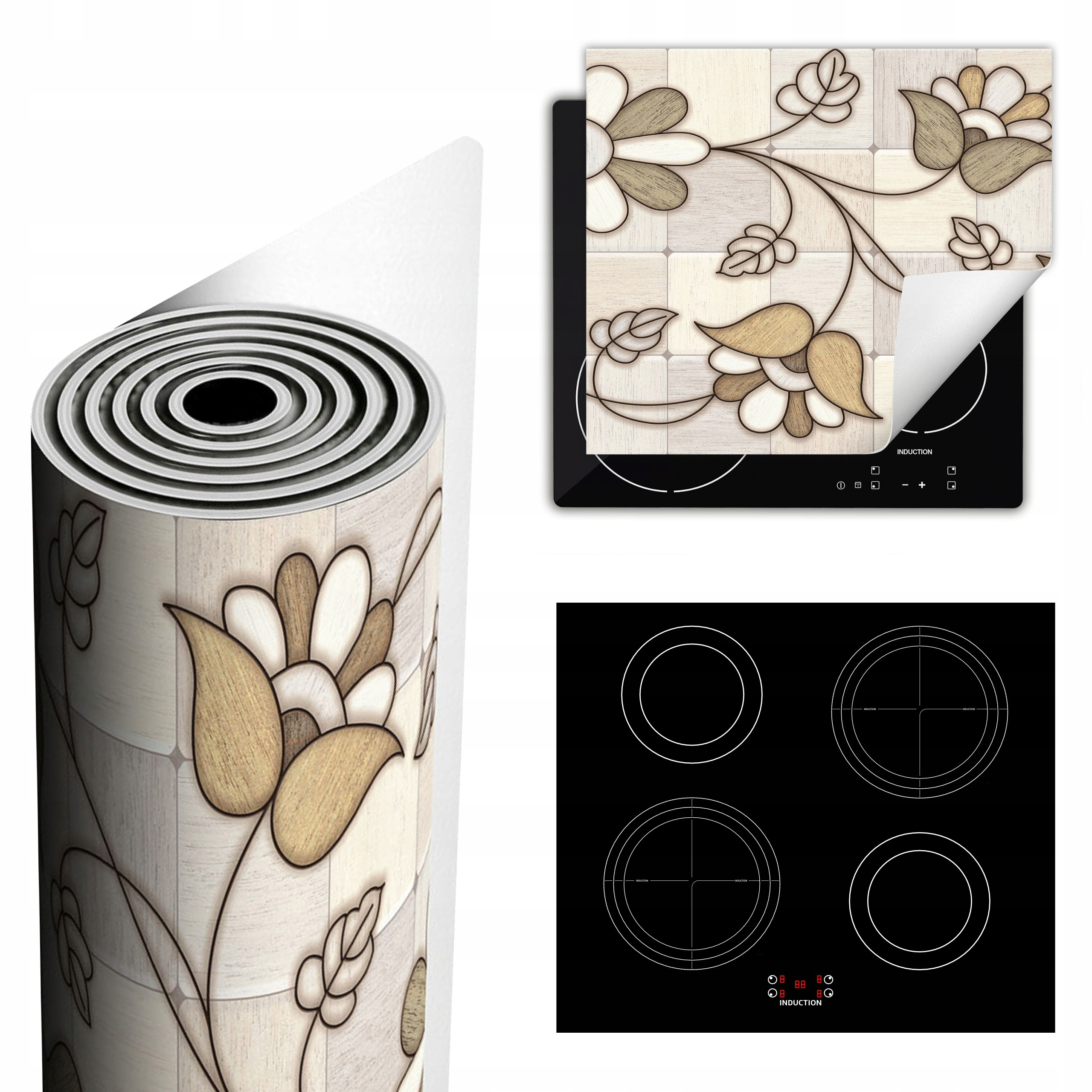 Ochranná Podložka Na Sporák Má Více Místa 60x52 květina mozaika