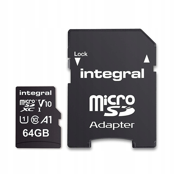 INTEGRAL Karta Pamięci microSDXC 64GB + Adapter