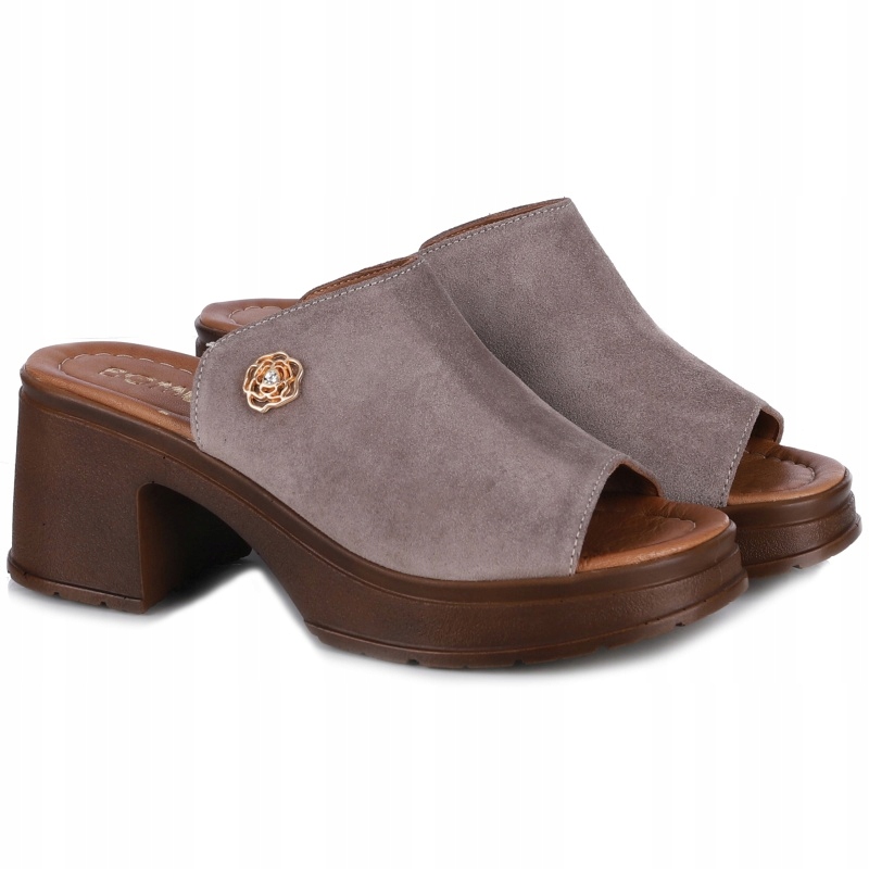 Nazouváky pantofle Bombonella 10T 090.165 21 T Khv taupe Kůže Vel. 39