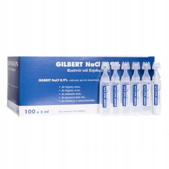 

Gilbert NaCl 0,9% sól fizjologiczna 100 amp x 5 ml