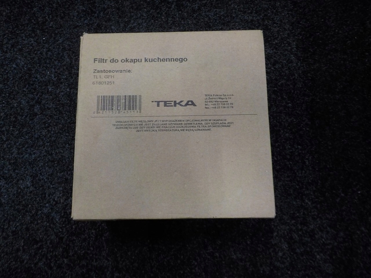 Filtr węglowy TEKA Filtr węglowy doTL1,TL 6310,GFH,GFG2 (61801251) Marka AJS