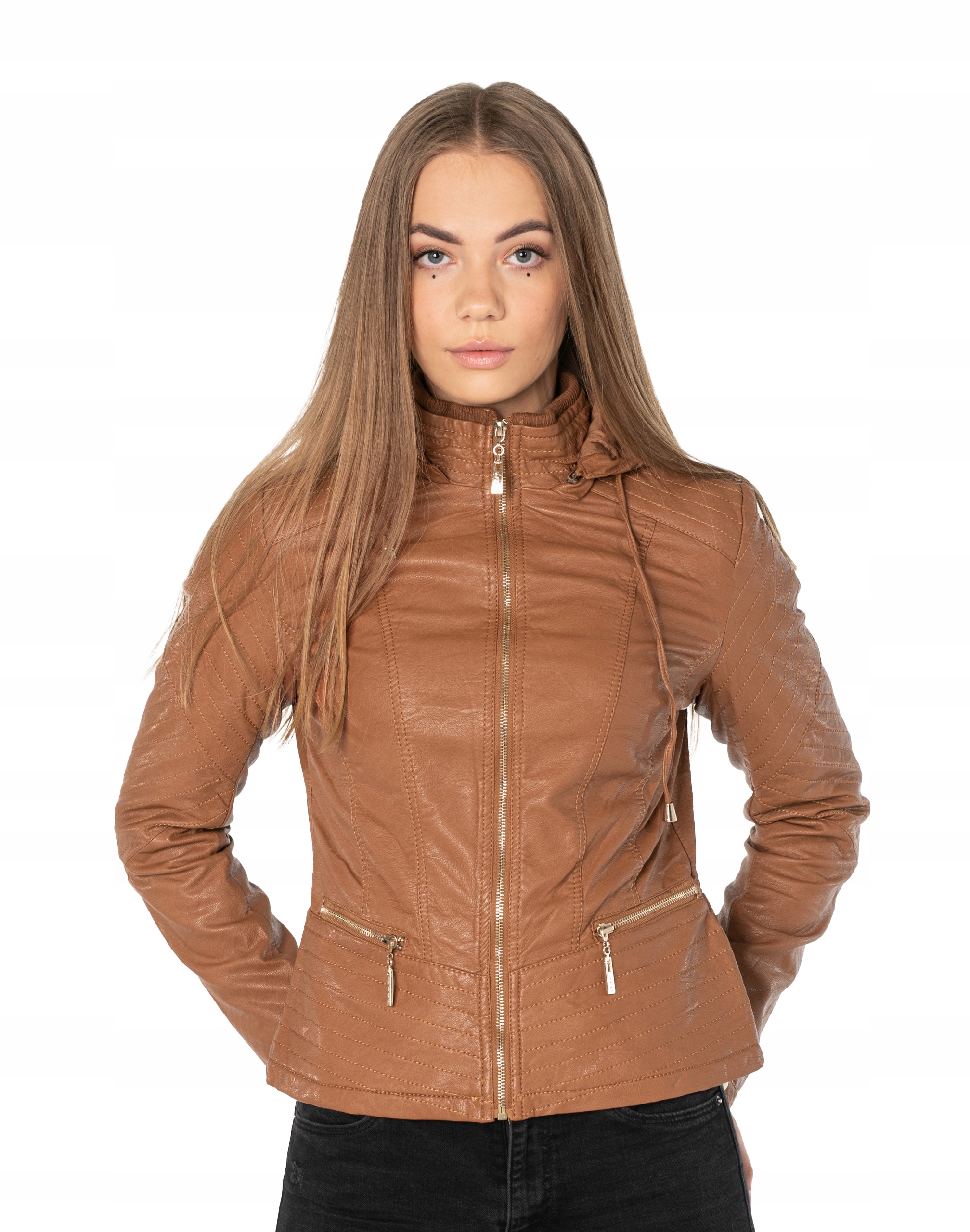 

Kurtka Ramoneska Damska Krótka Eko Skóra 110-3 XL
