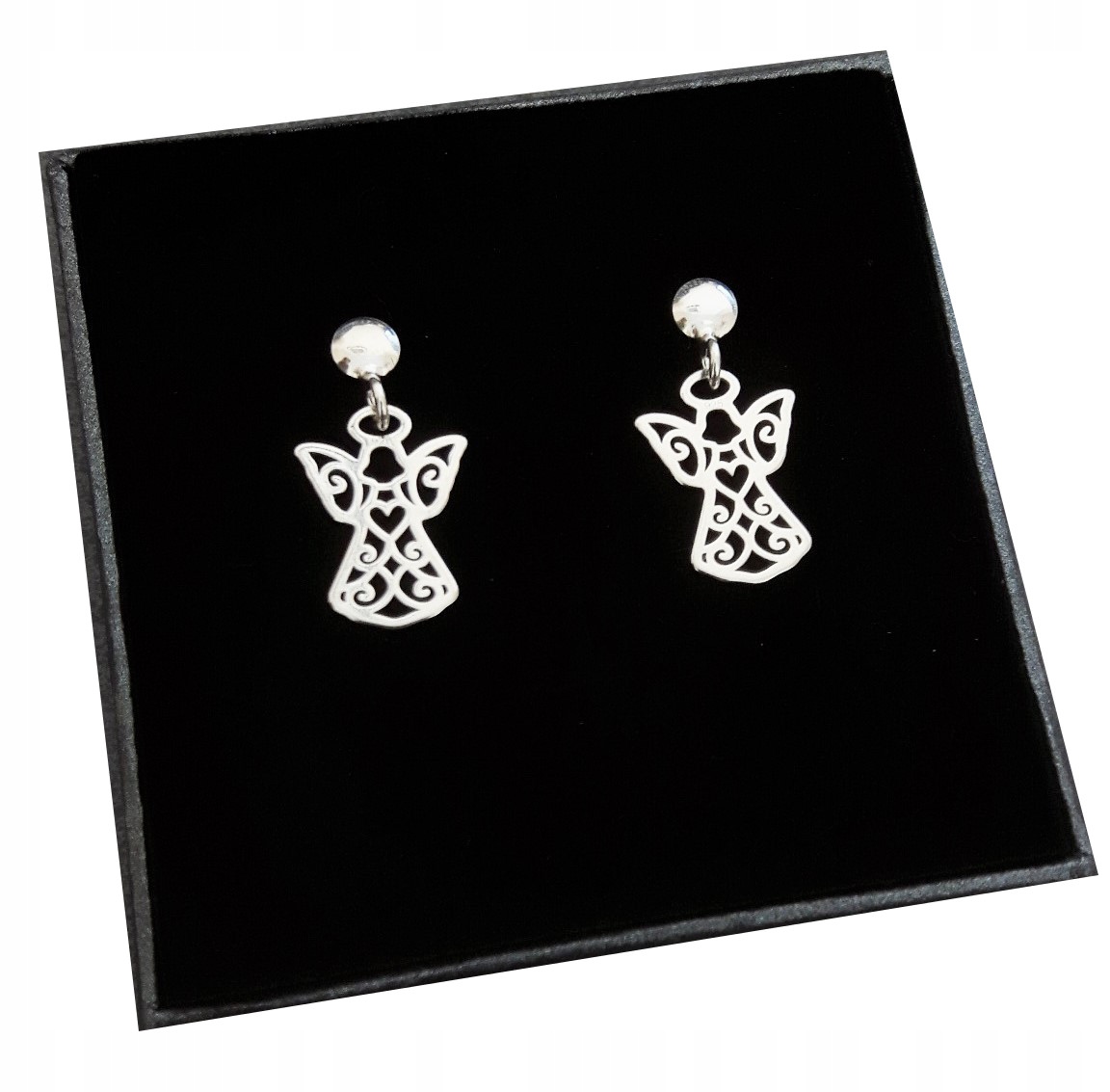 

Srebrne kolczyki wiszące Aniołki srebro 925