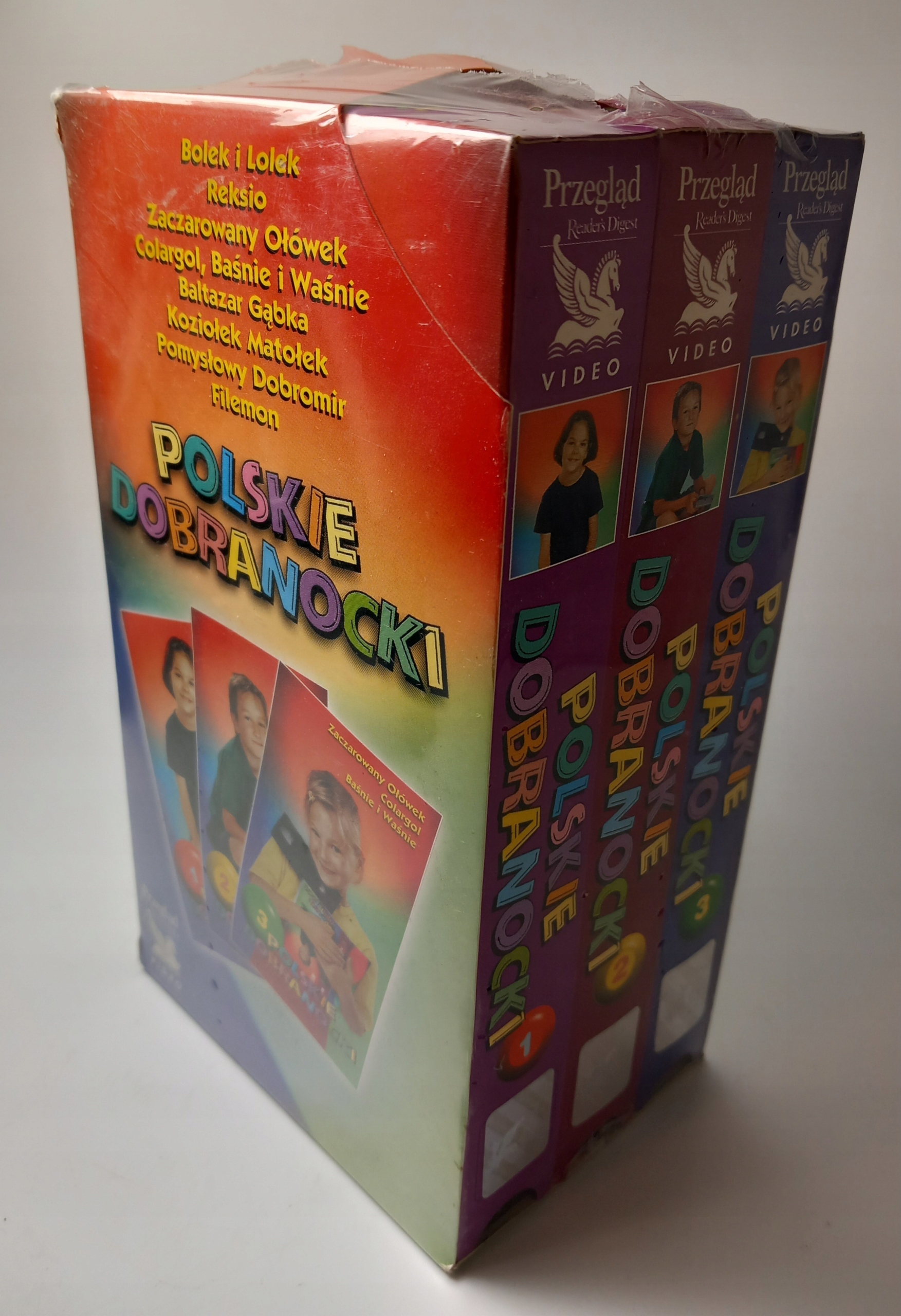 3x VHS Polskie Dobranocki Bolek Lolek Reksio Dobromir Matołek FOLIA
