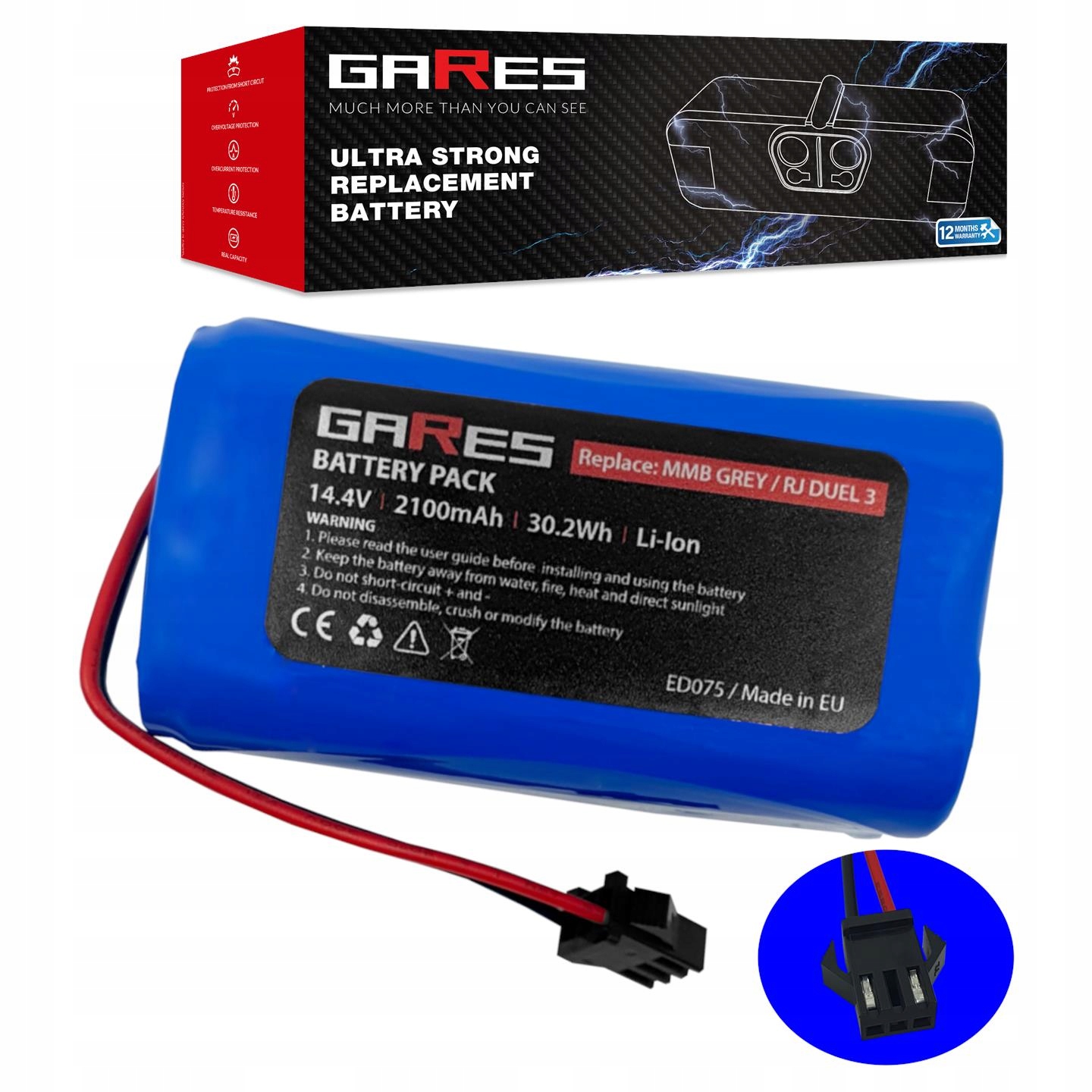 Akumulátor Gares pro Ecovacs Deebot U2/U2 Pro 14,4V 2,1Ah