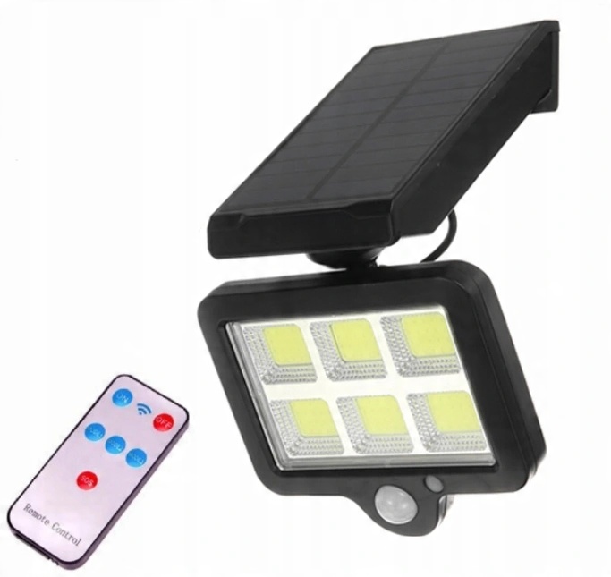 

Lampa Solarna 120 Cob Led Czujnik Ruchu Zmierzchu