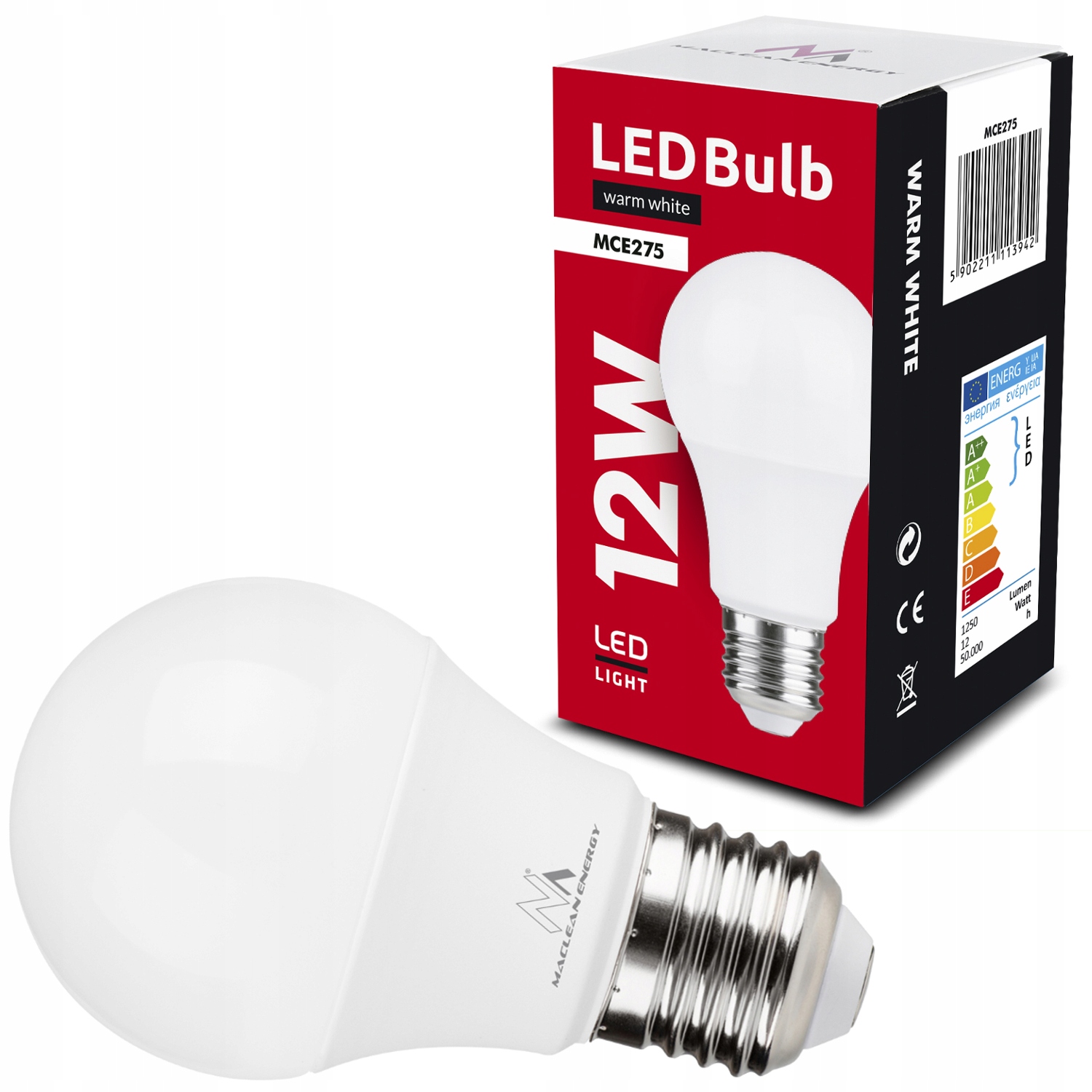 

Żarówka Led E27 12W 1250lm 3000K Ciepła Biała