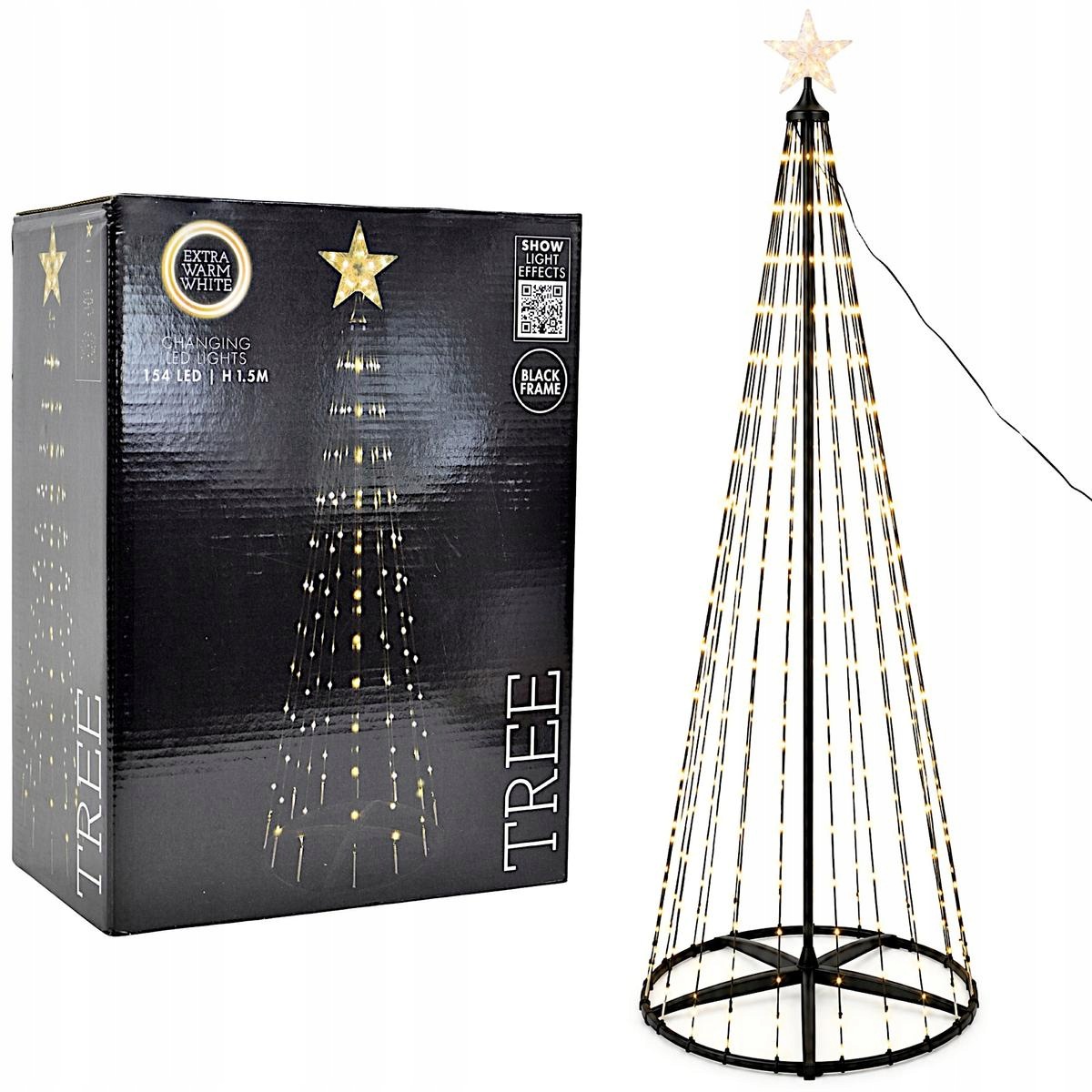 Dekorativní Vánoční Stromek Ozdoba 154 Led Teplá bílá Pilot výška 150 cm