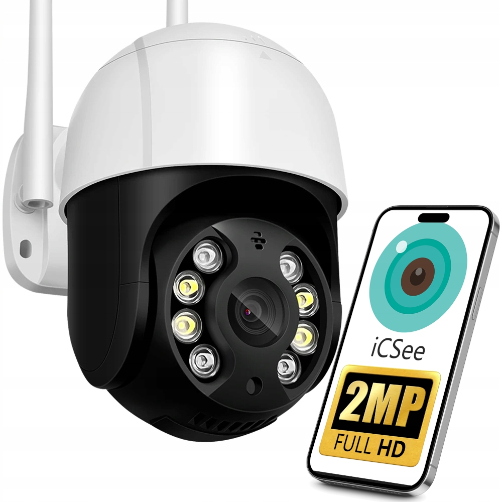 KAMERA ZEWNĘTRZNA OBROTOWA IP WIFI 2MPX FULL HD 4x ZOOM DO MONITORINGU