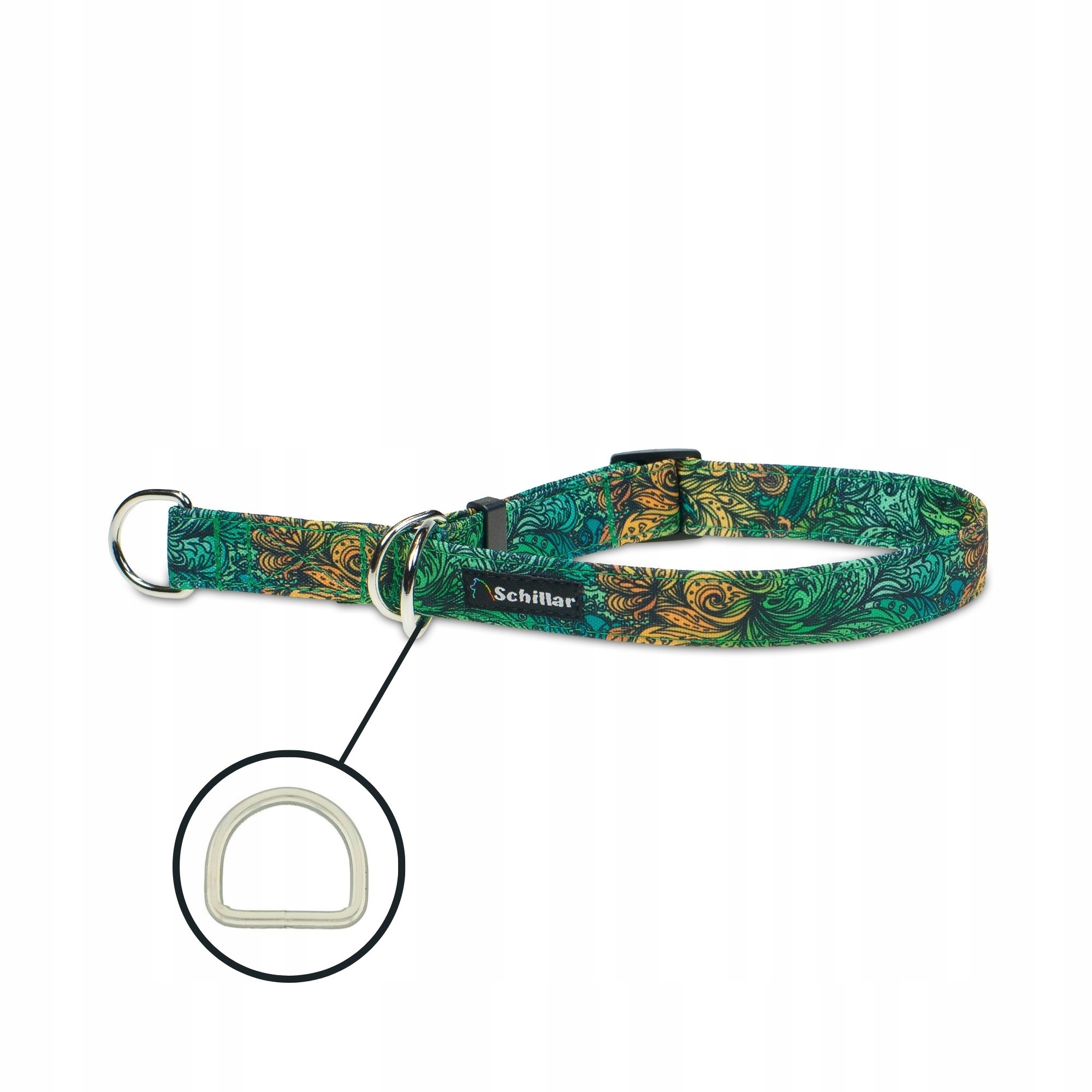 Levně Polostahovací obojek pro velkého psa zelený wavy grass L XL 40-60 cm