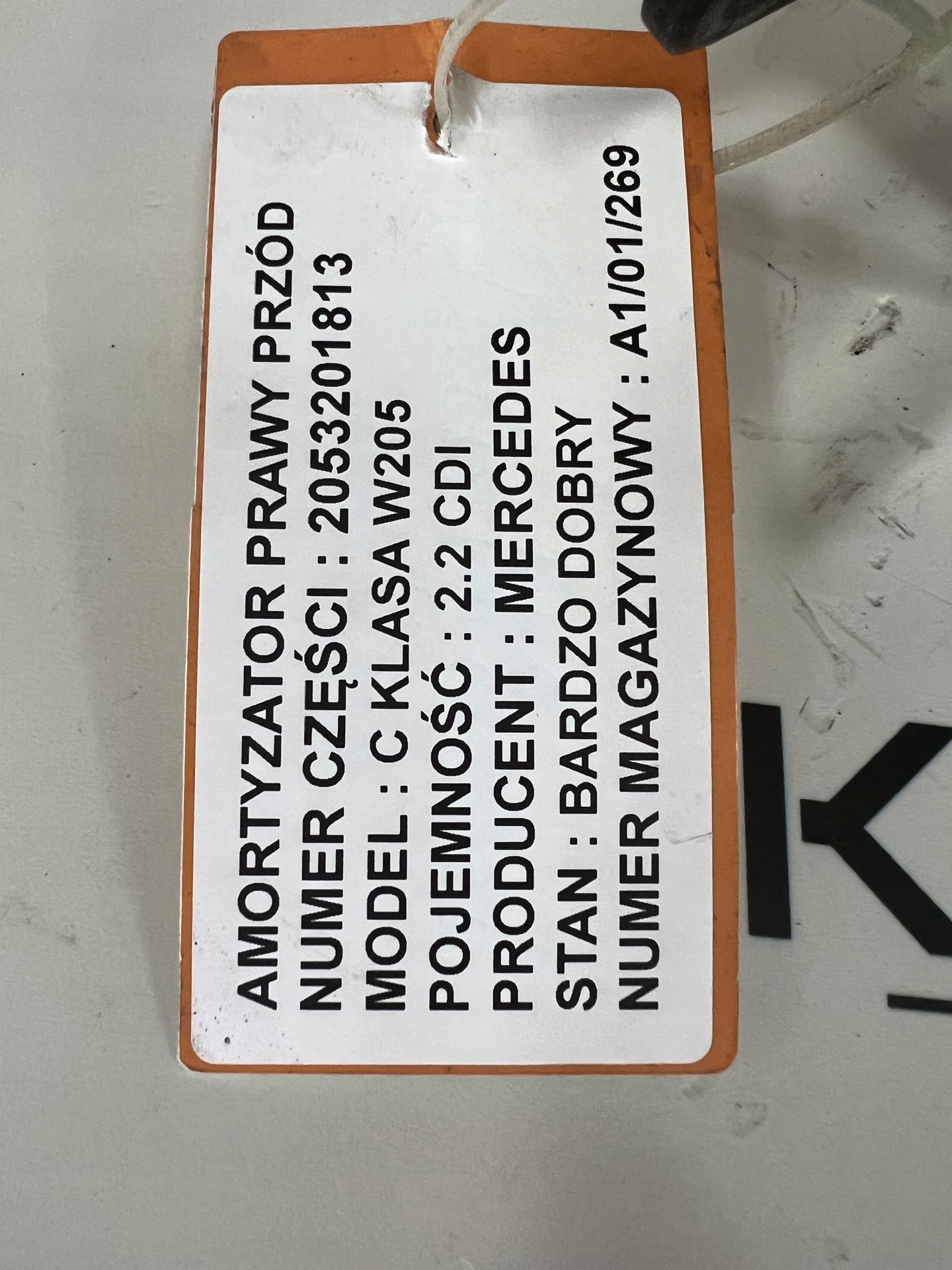 shock absorber right front C KLASA W205 2.2 CDI