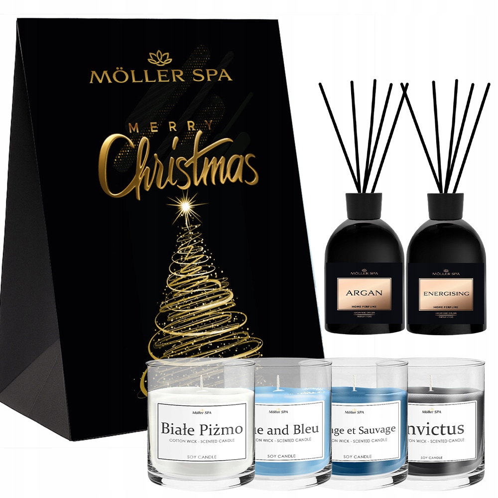 Sada vůní pro muže Vánoční dárkový koš Svíčky a difuzéry