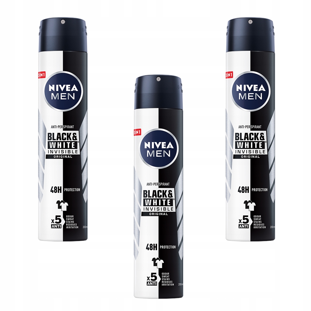 

Antyperspirant męski Nivea Men Black White 3x200ml