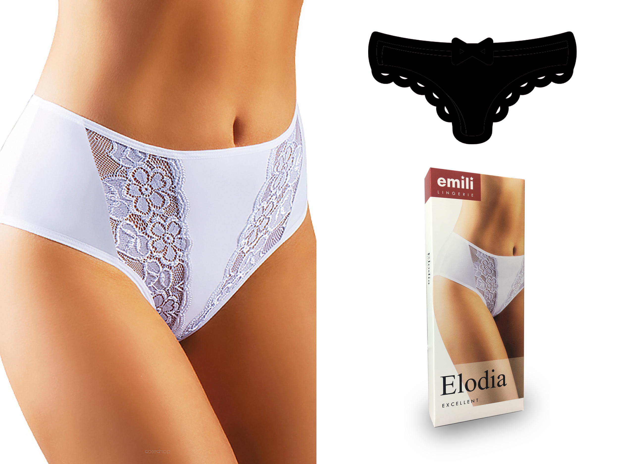 

Emili Elodia Koronkowe Figi Wiskoza czarny 2XL