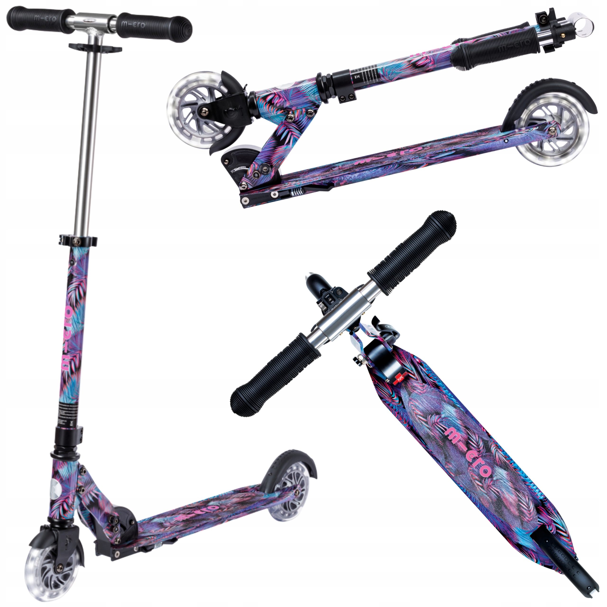 Hulajnoga dla Dzieci Dwukołowa Miejska Koła Led Micro Sprite Las Palmowy