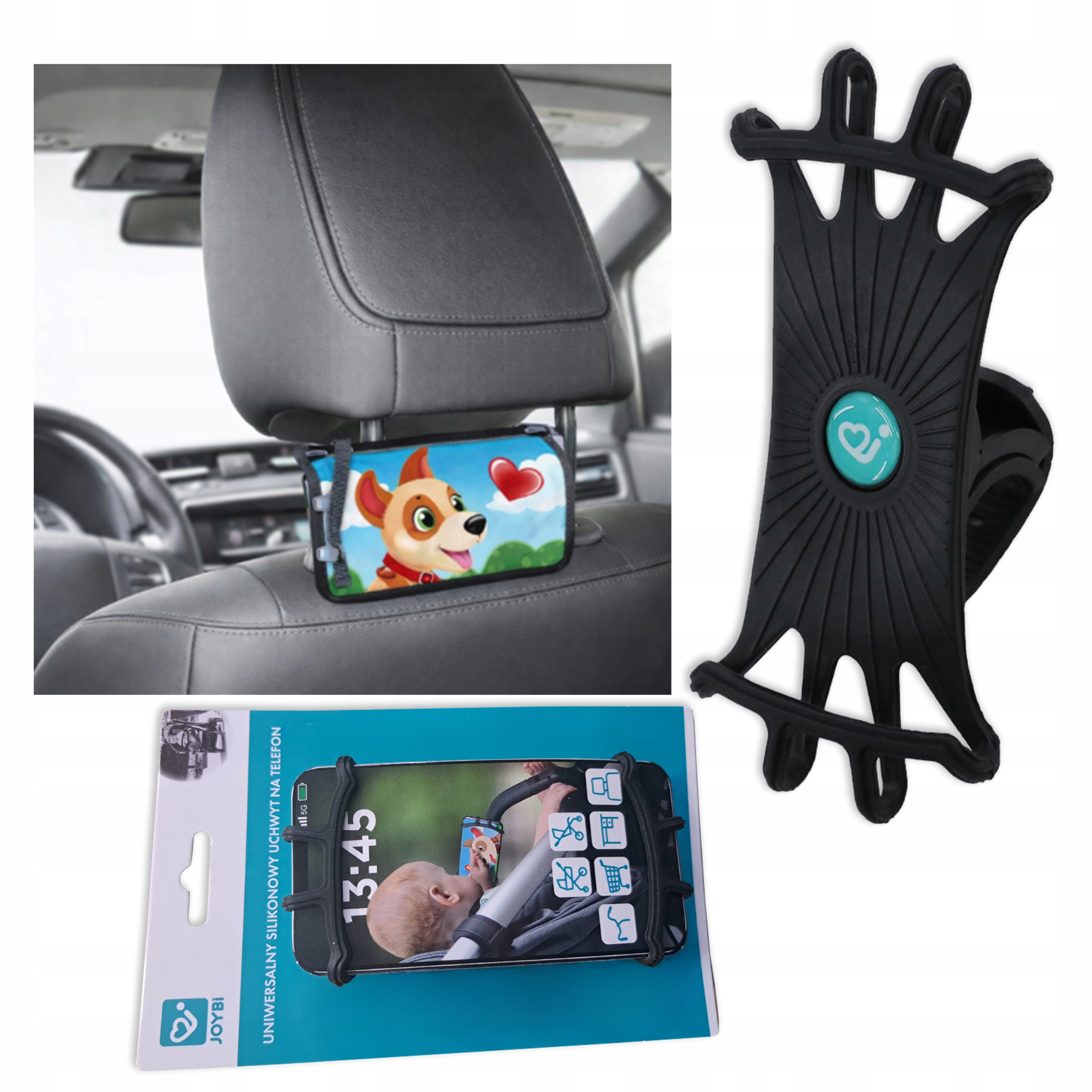 Regulowany Uchwyt na telefon do Samochodu na zagłówek Obrotowy 360 Joybi