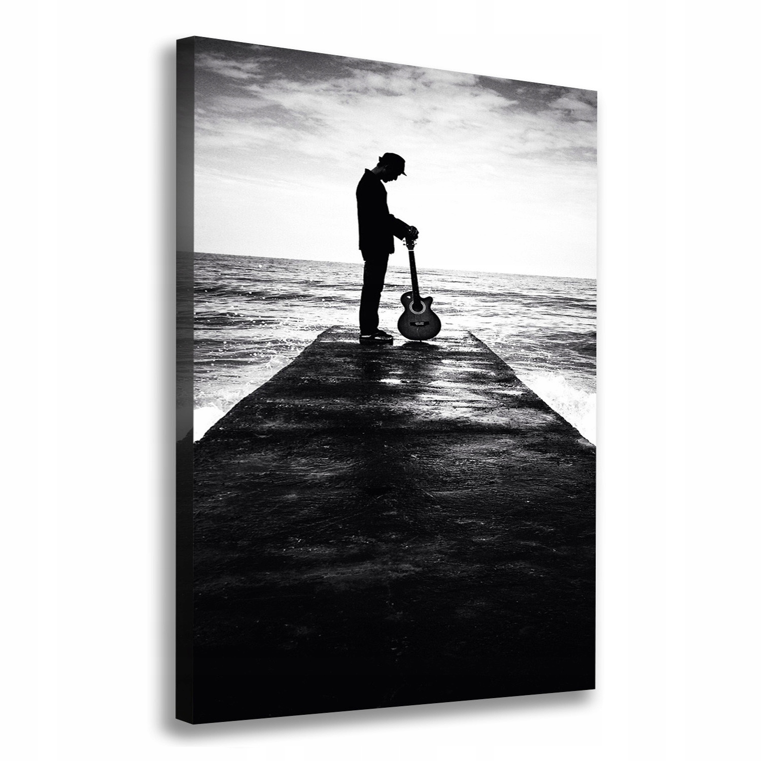 

Foto obraz na płótnie Gitarzysta na molo 70x100 cm