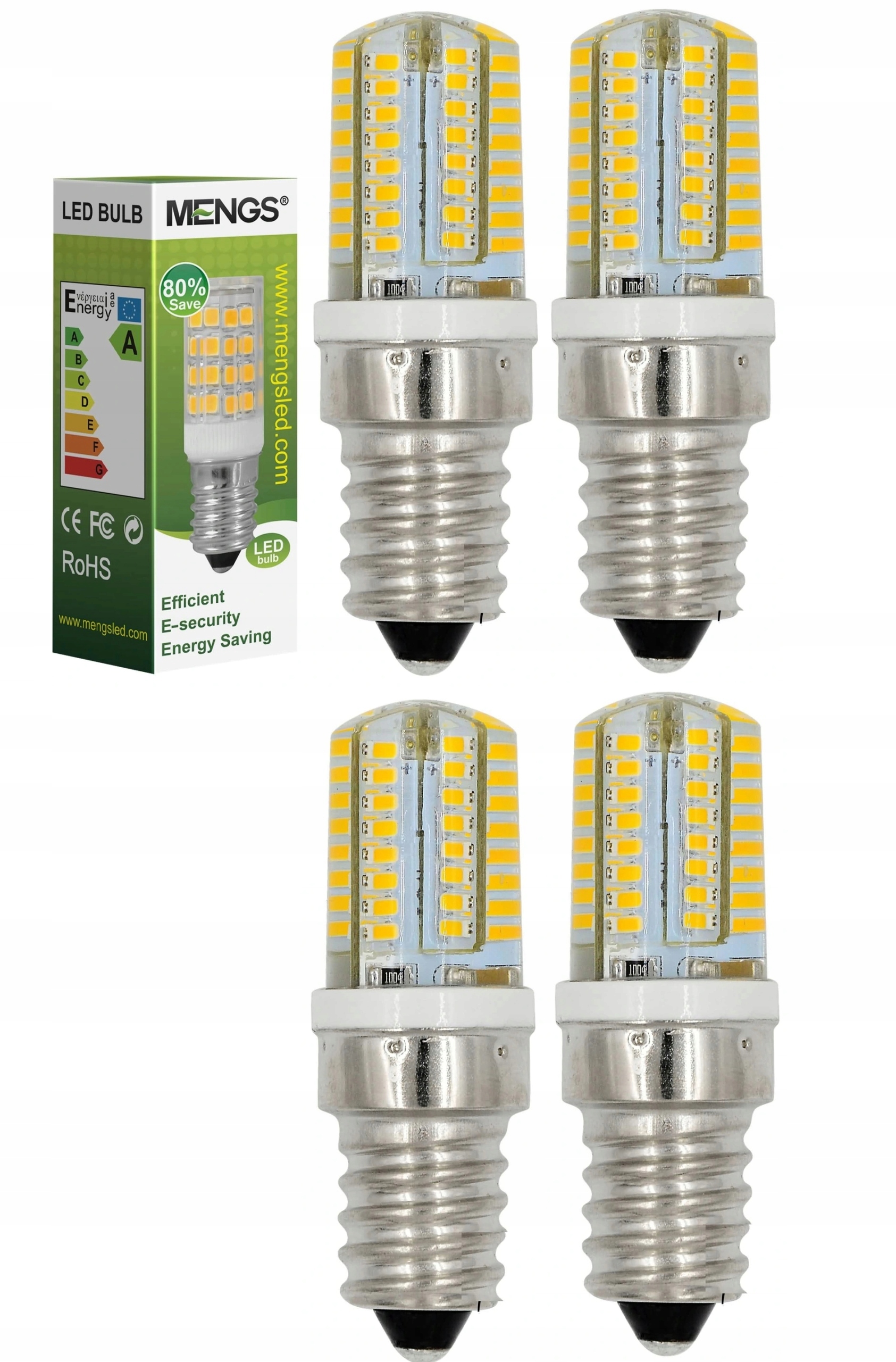 

Żarówka Led E14 3W=20W Ciepła Biel 4 Sztuki