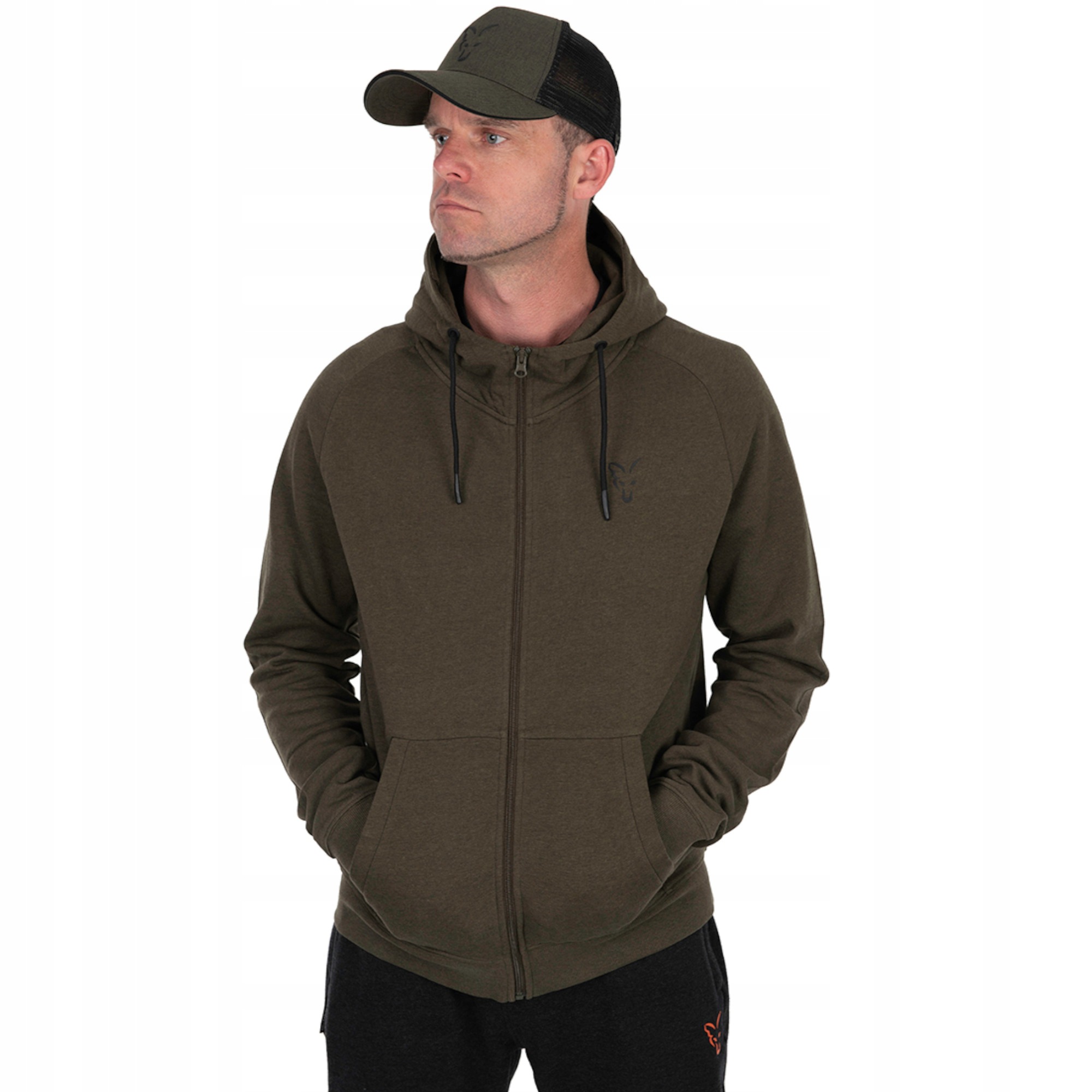 Rozepínací Mikina Fox Collection Lw Hoody Green Black XL