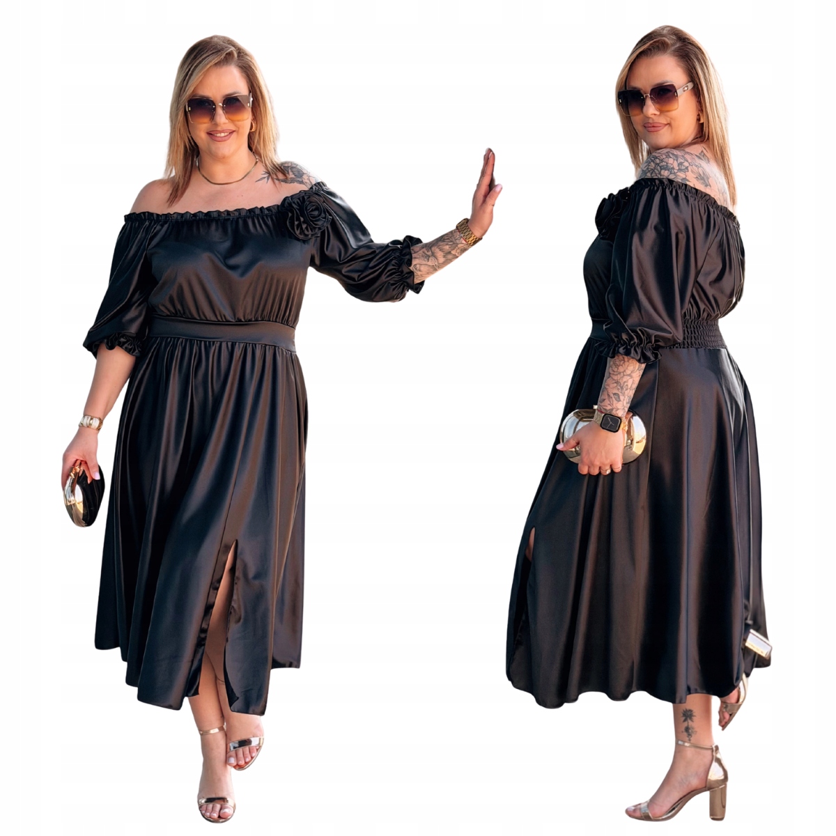 Šaty Španělka Velké velikosti Plus Size Dámské Cavaricci Černé