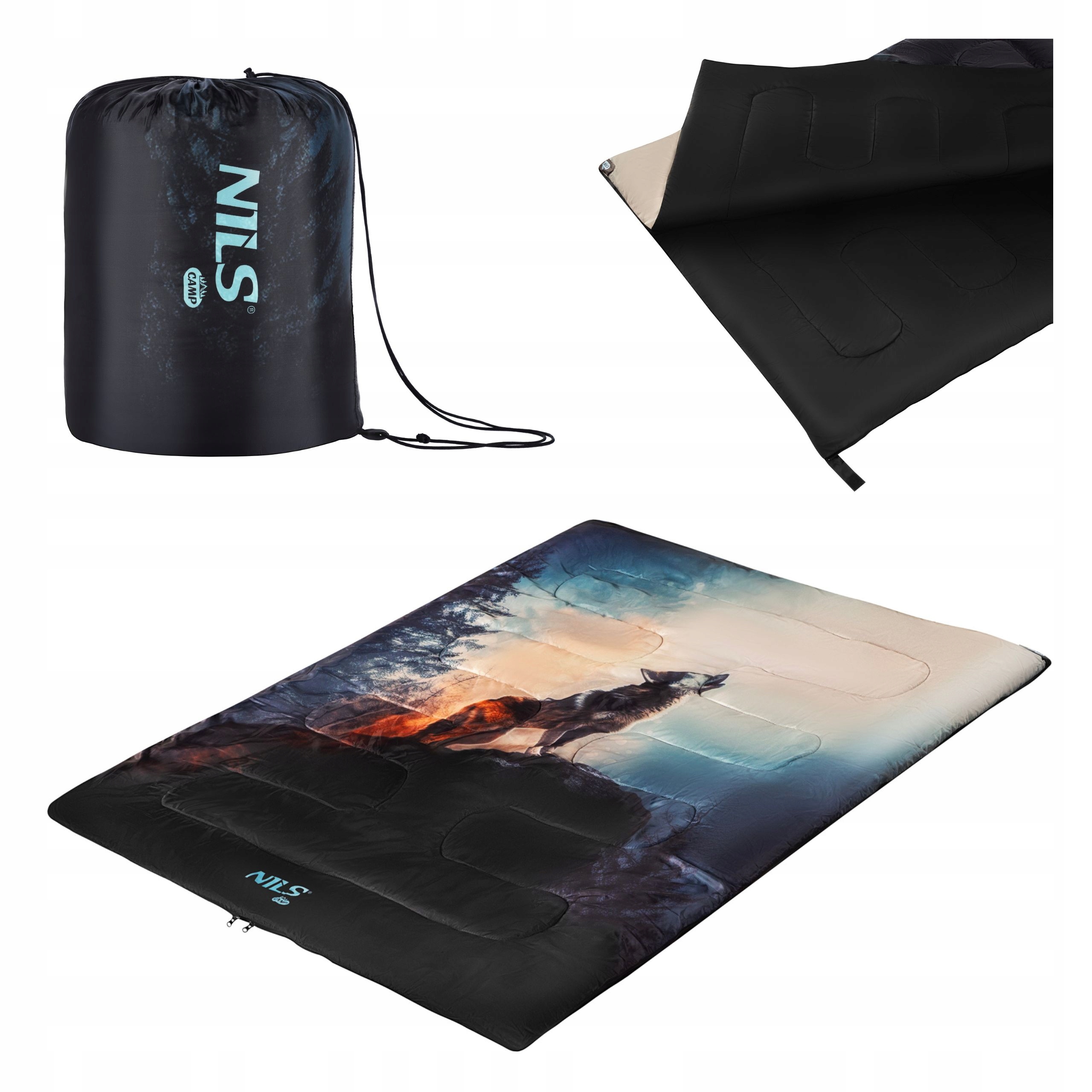 Teplý turistický spací pytel pod stan pro 2 osoby Nils 200 x 140 cm