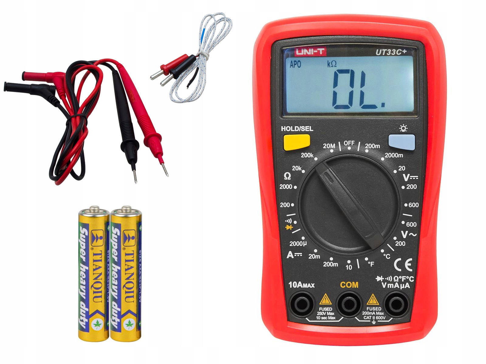 PROFESJONALNY MIERNIK CYFROWY MULTIMETR PRĄDU NAPIĘCIA LCD UNI-T UT33C+ Typ ręczny