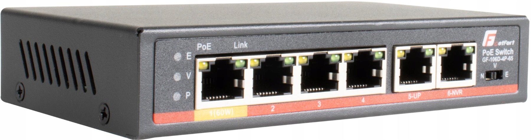 Switch Poe Getfort 4FE x Poe 2FE Uplink 65W