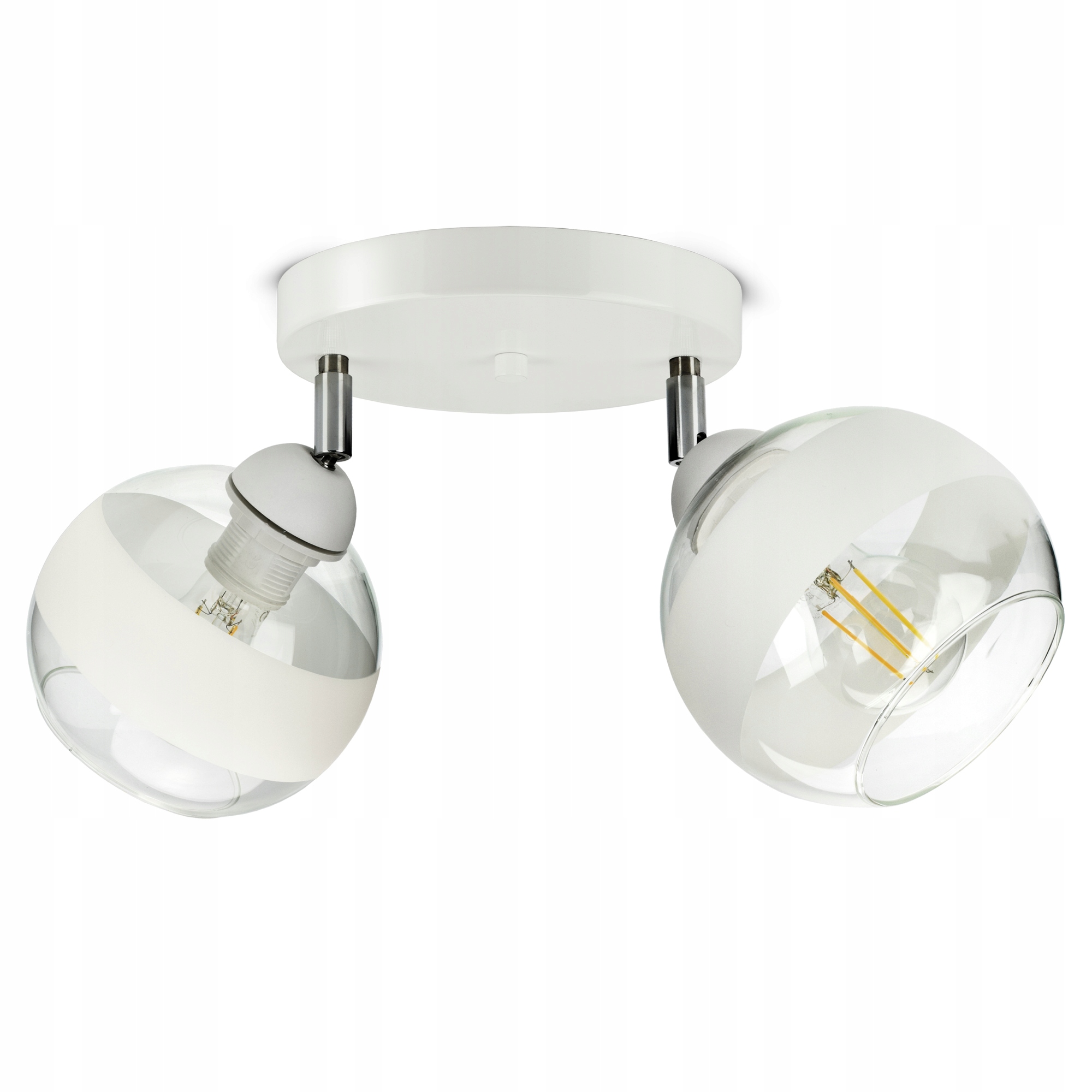 Lampa Wisząca Sufitowa Żyrandol Biała Szklane Kule White Belt EG2 Led E27