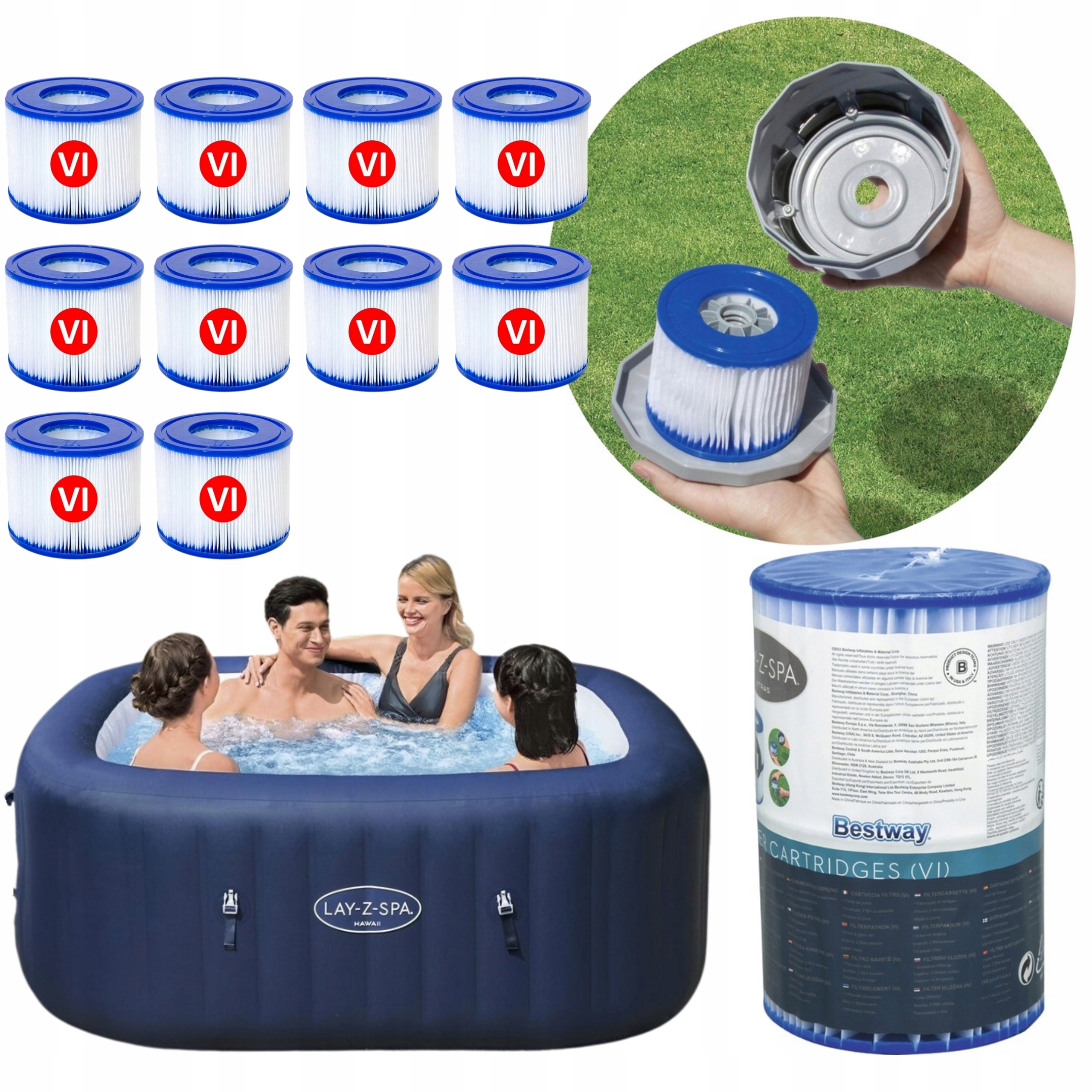 10x Filtr filtry do pompy Lay Z Spa Bestway 60311Lay-Z-SPA typ VI