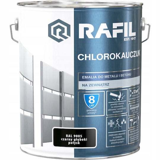 Chlorokaučuk Černý Hluboký Lesk Ral 9005 10L Rafil