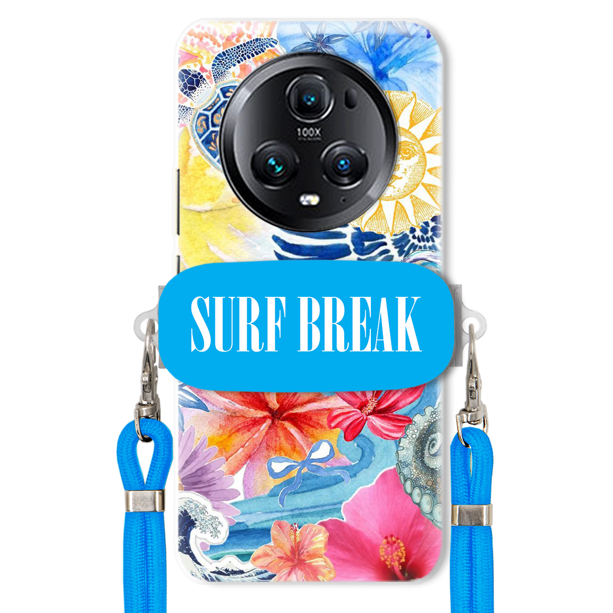 Puzdro pre Huawei Honor Magic 5 Pro Vodítko Crossbody Blue Držiak Surf Break