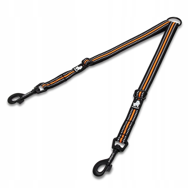 Levně Dvojník na vodítko pro psa Nastavitelný Truelove M 60cm černo-oranžový