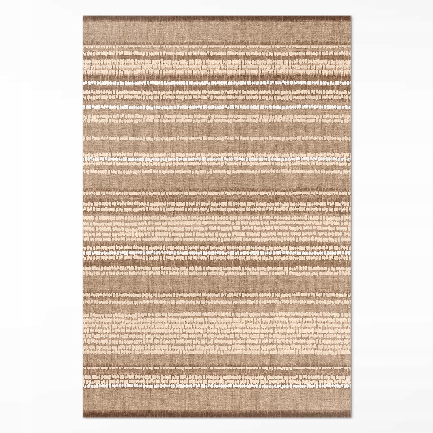 Vinylový koberec s grafikou, hnedý vzor, tkanina, štýl vintage boho, 100 x 150 cm