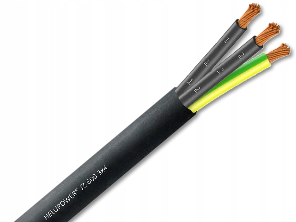 

Kabel 3x4 Linka Giętki Przewód Zasilający Miedź Cu
