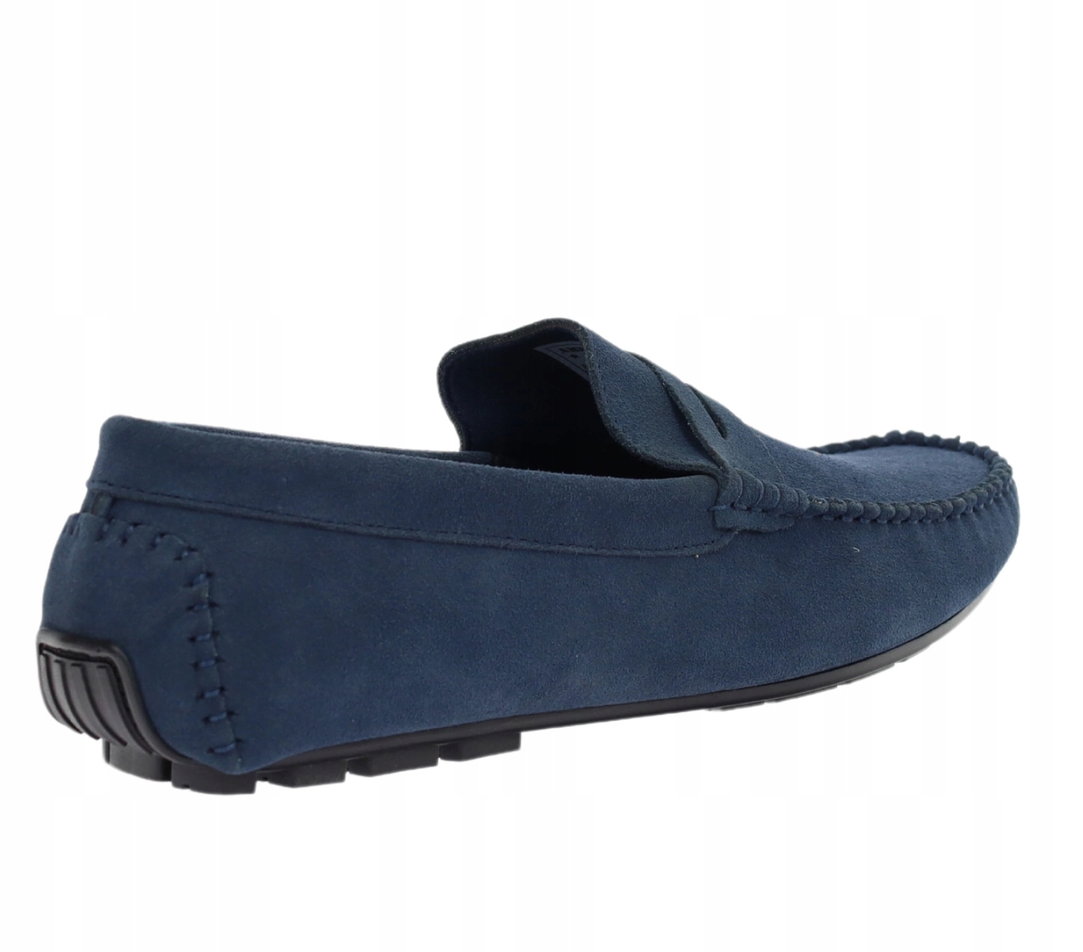 Granatowe mokasyny męskie skórzane zamszowe nobukowe szyte ROZ. 44 Płeć mężczyzna