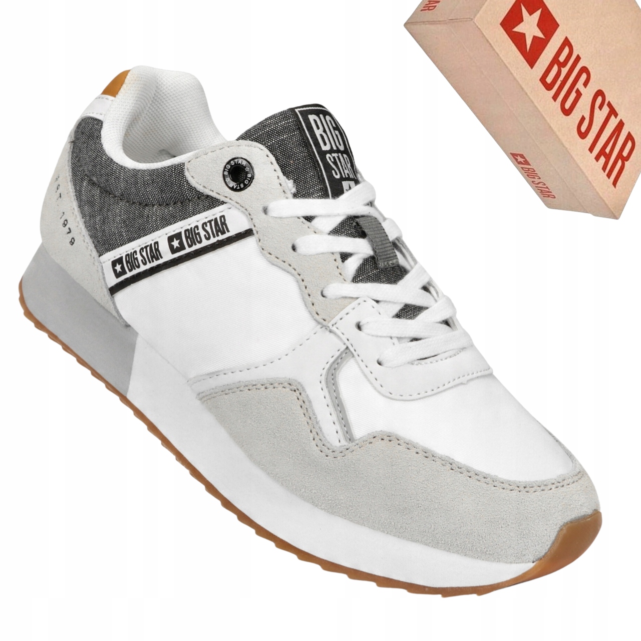 Big Star JJ274283 białe sneakersy damskie lekkie, casual, uniwersalne