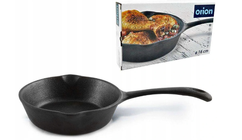 

Patelnia Żeliwna Talerz Żeliwny 16cm Indukcja Gaz