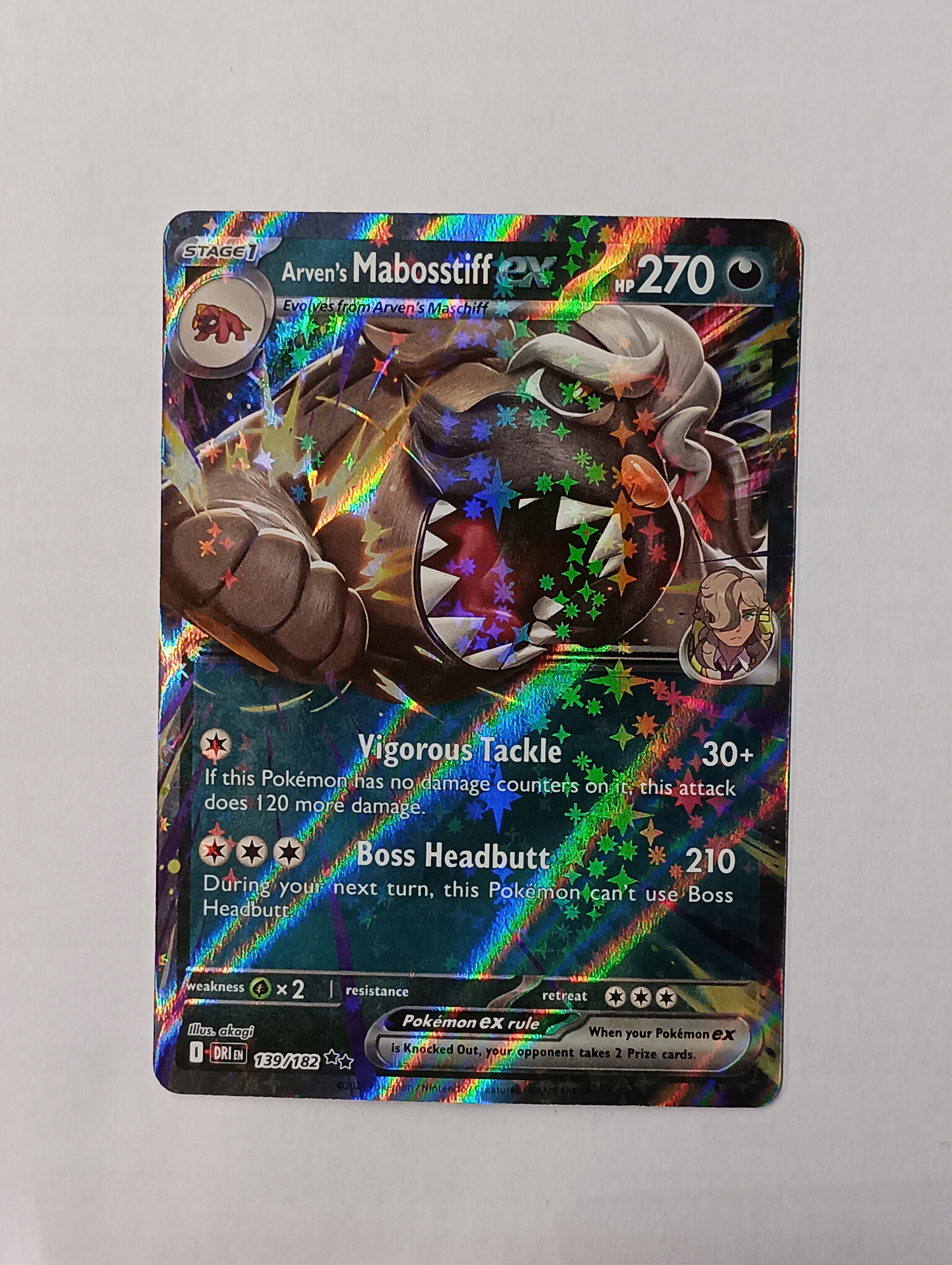 (DRI 139) Arven's Mabosstiff ex - 139/182 - Double Rare - Destined Rivals