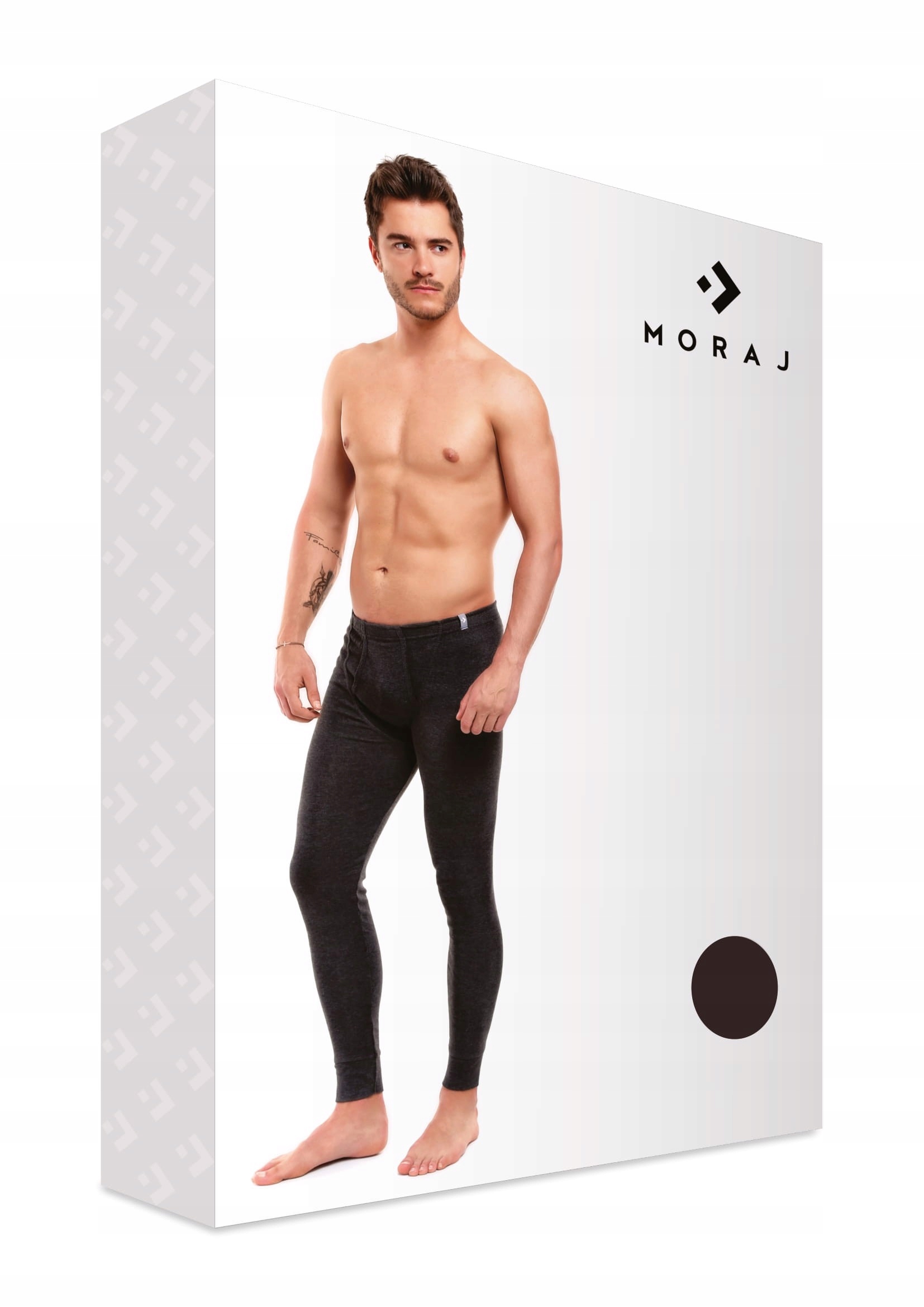 CIEPŁE KALESONY MĘSKIE BAWEŁNIANE NA ZIMĘ DŁUGIE SPODNIE MORAJ M BIAŁE Rozmiar M