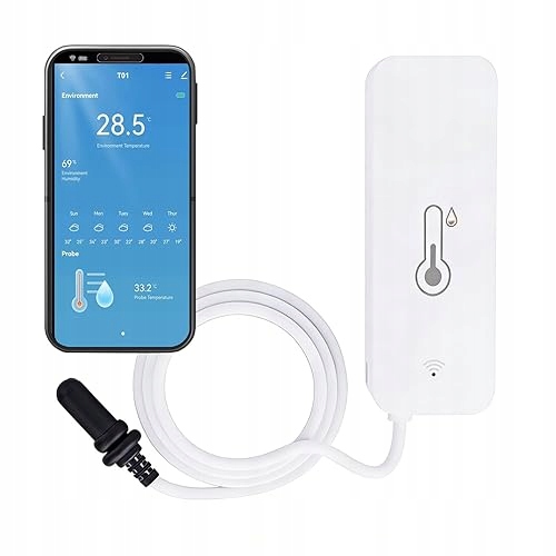 TERMOHIGROMETR INTELIGENTNY TUYA CZUJNIK ZEWNĘTRZNY WIFI BASEN AKWARIUM
