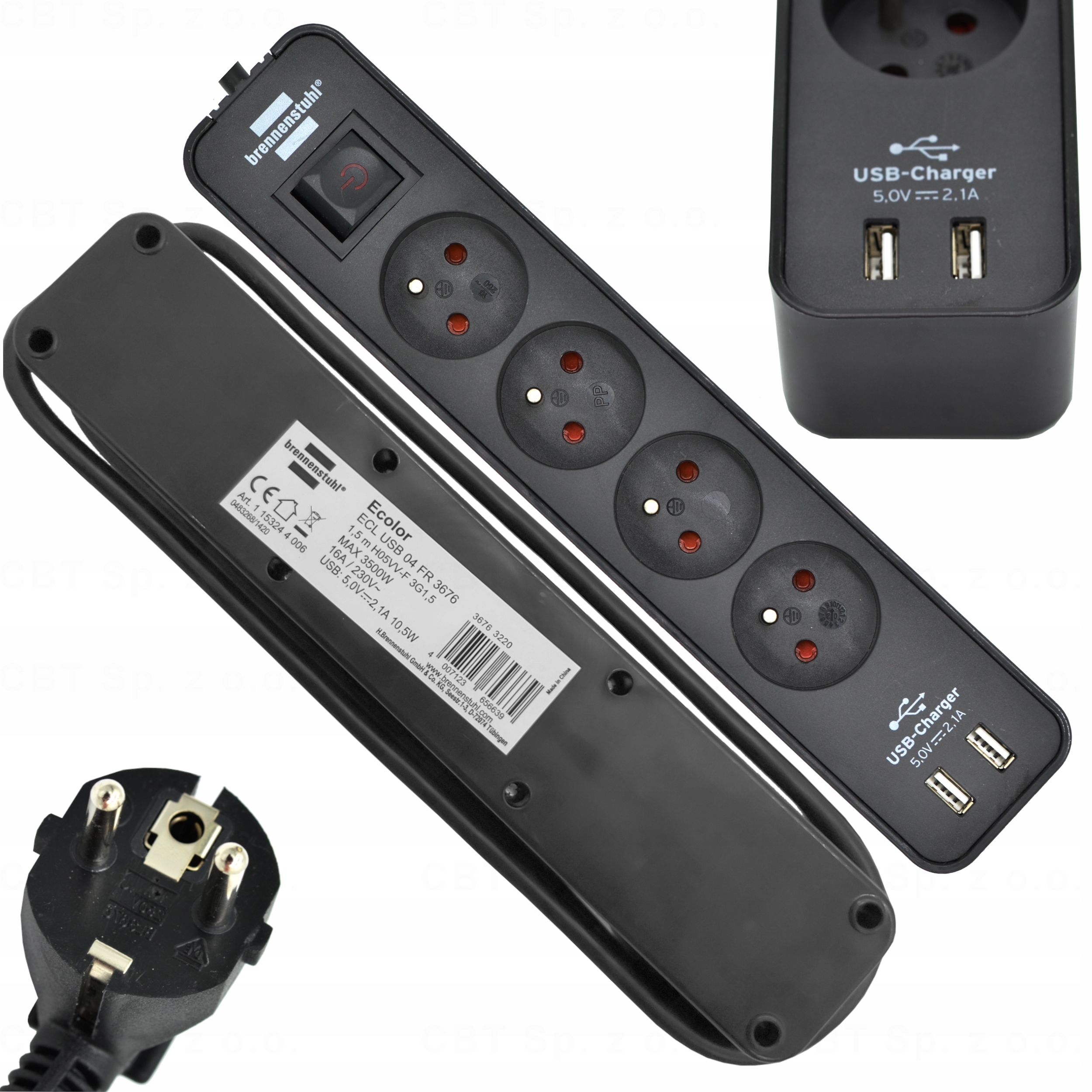 

Listwa Zasilająca Przedłużacz 2xUSB 4 Gniazda 1,5m