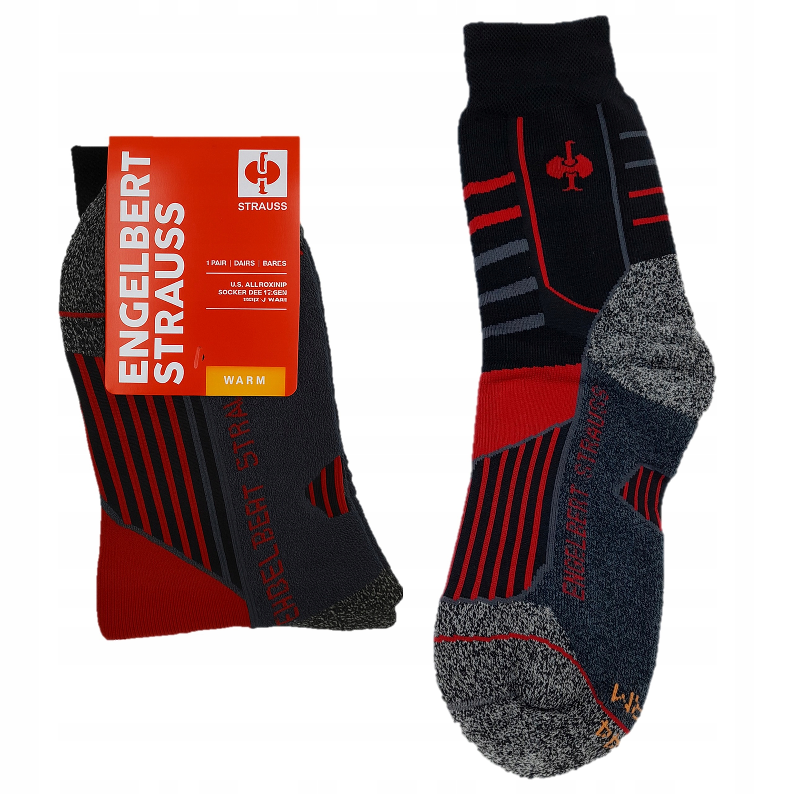 Skarpety funkcyjne warm/high ciepłe wytrzymałe wełna Merino Strauss 39-41