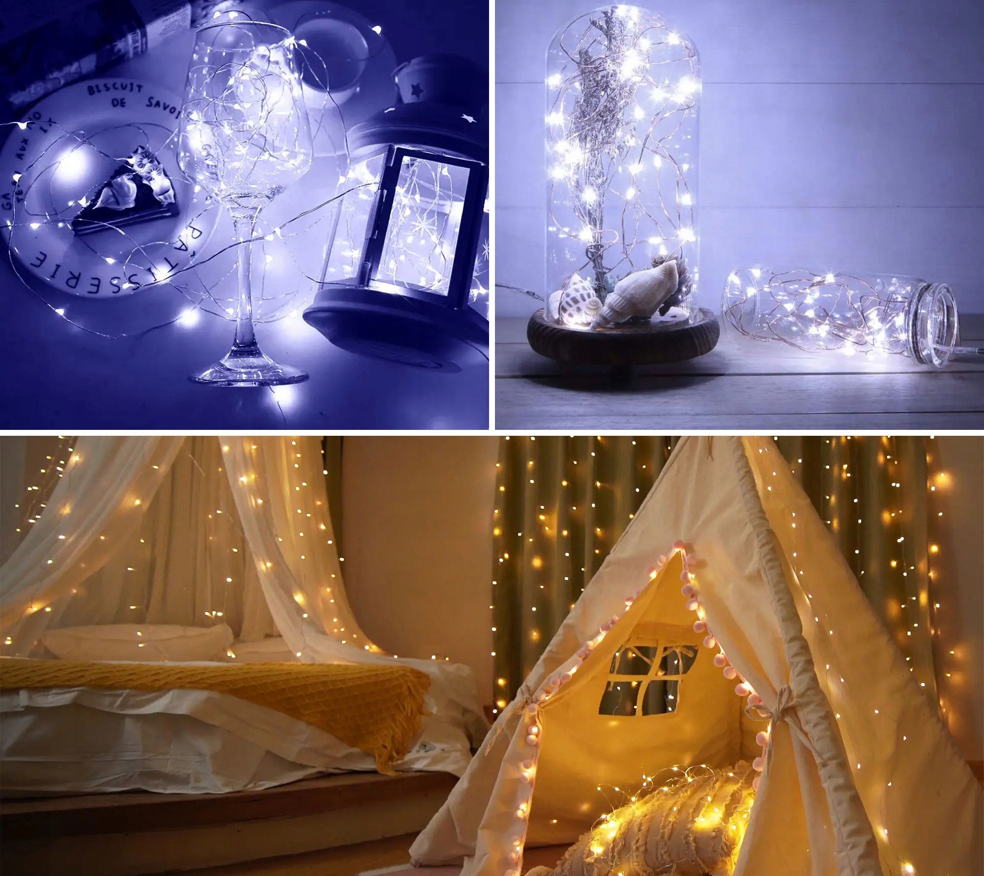 Kurtyna świetlna 100 LED 3x1m Girlanda Lampki drucik Białe neutralne Pilot Średnica kuli 1 cm