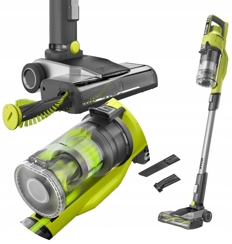 ODKURZACZ PIONOWY KOMPAKTOWY AKUMULATOROWY ODKURZACZ RĘCZNY RYOBI